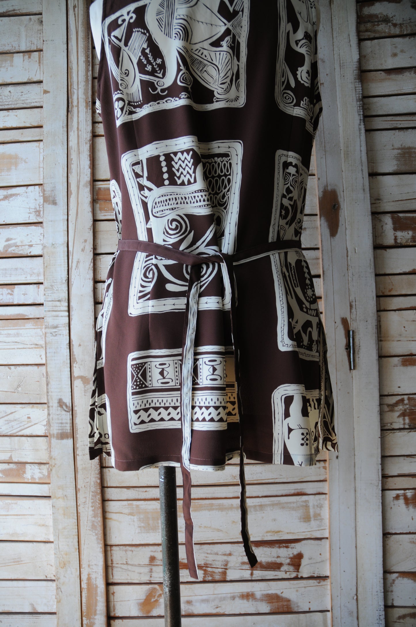 N/S pattern shirt/BROWN
