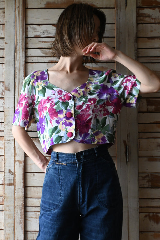 90's Flower print top