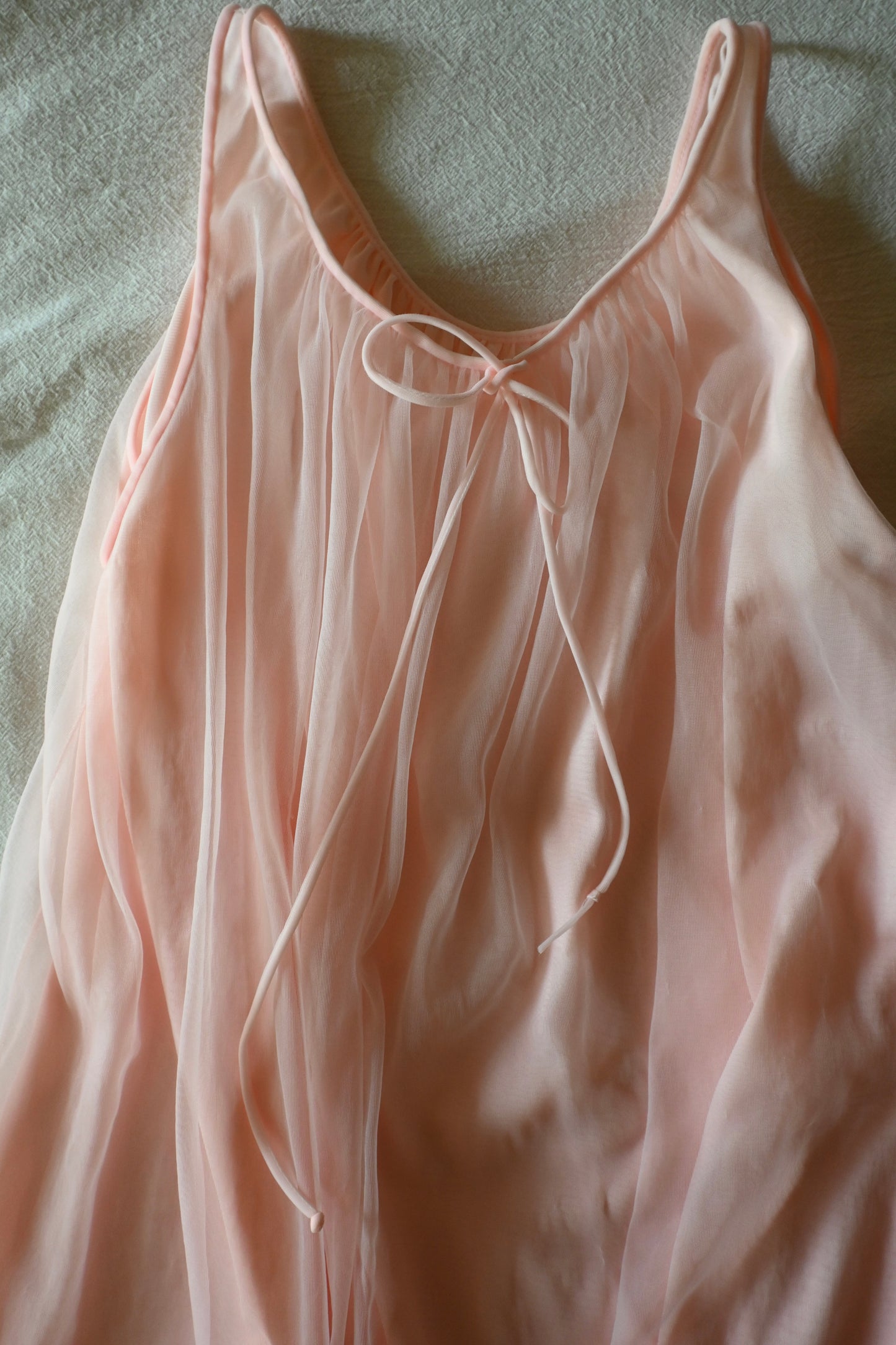 '60s-'70s Lace nighty dress/PINK