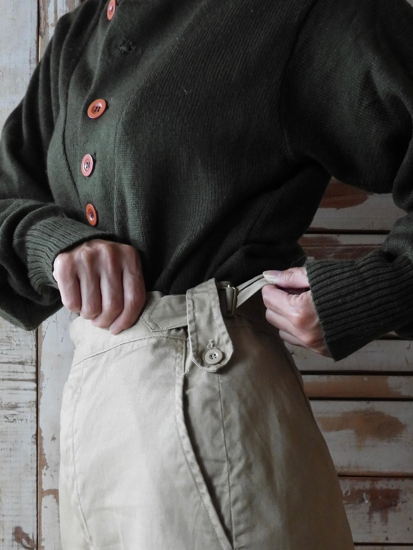 Vintage pullover Sweater/KHAKI