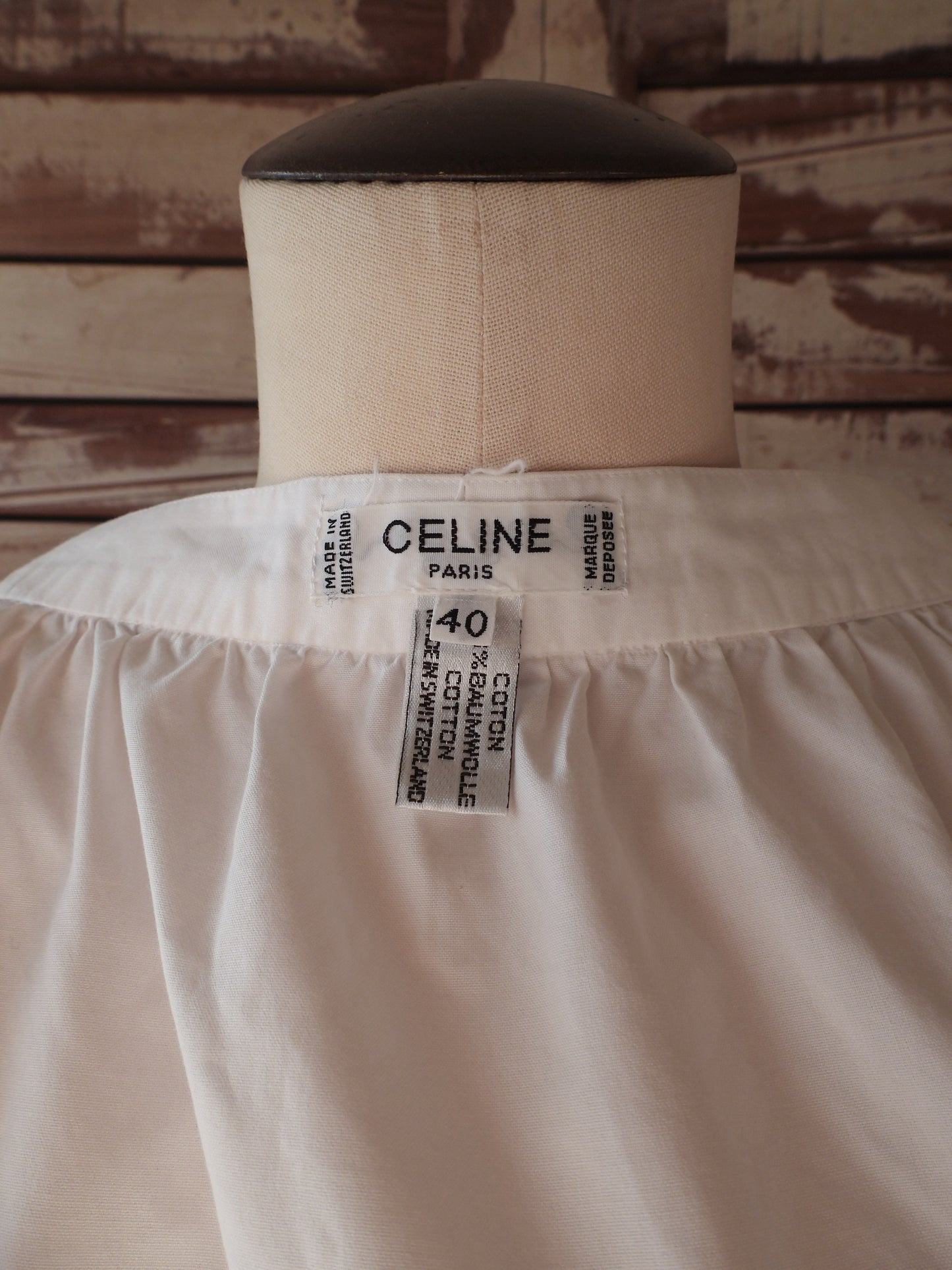 CELINE Apron Skirt/WHITE