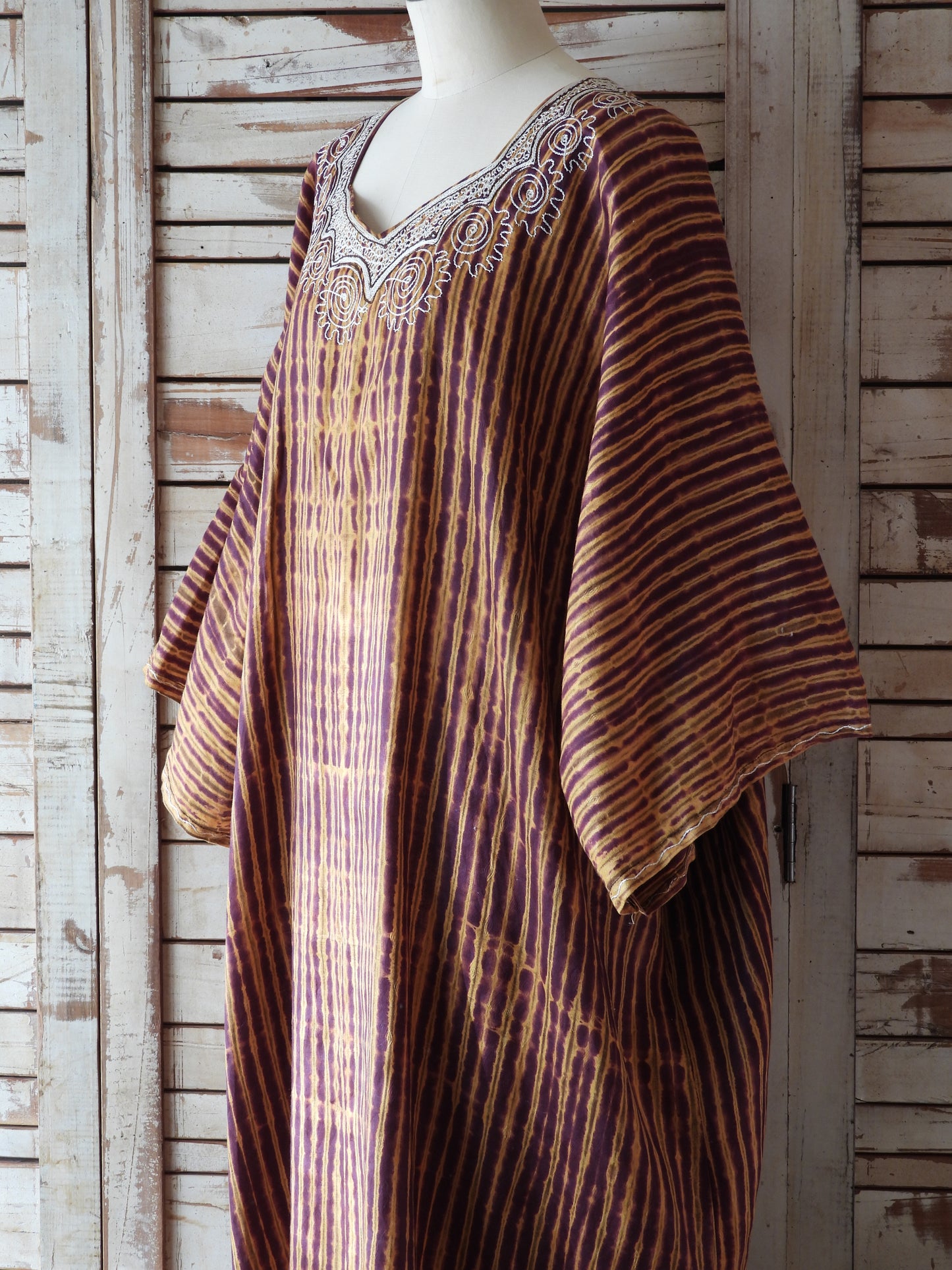 Embroidery african dress/BROWN