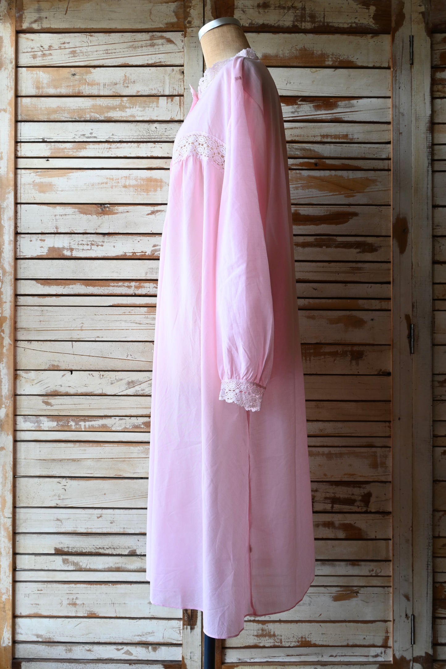 Vintage cotton lace dress/PINK