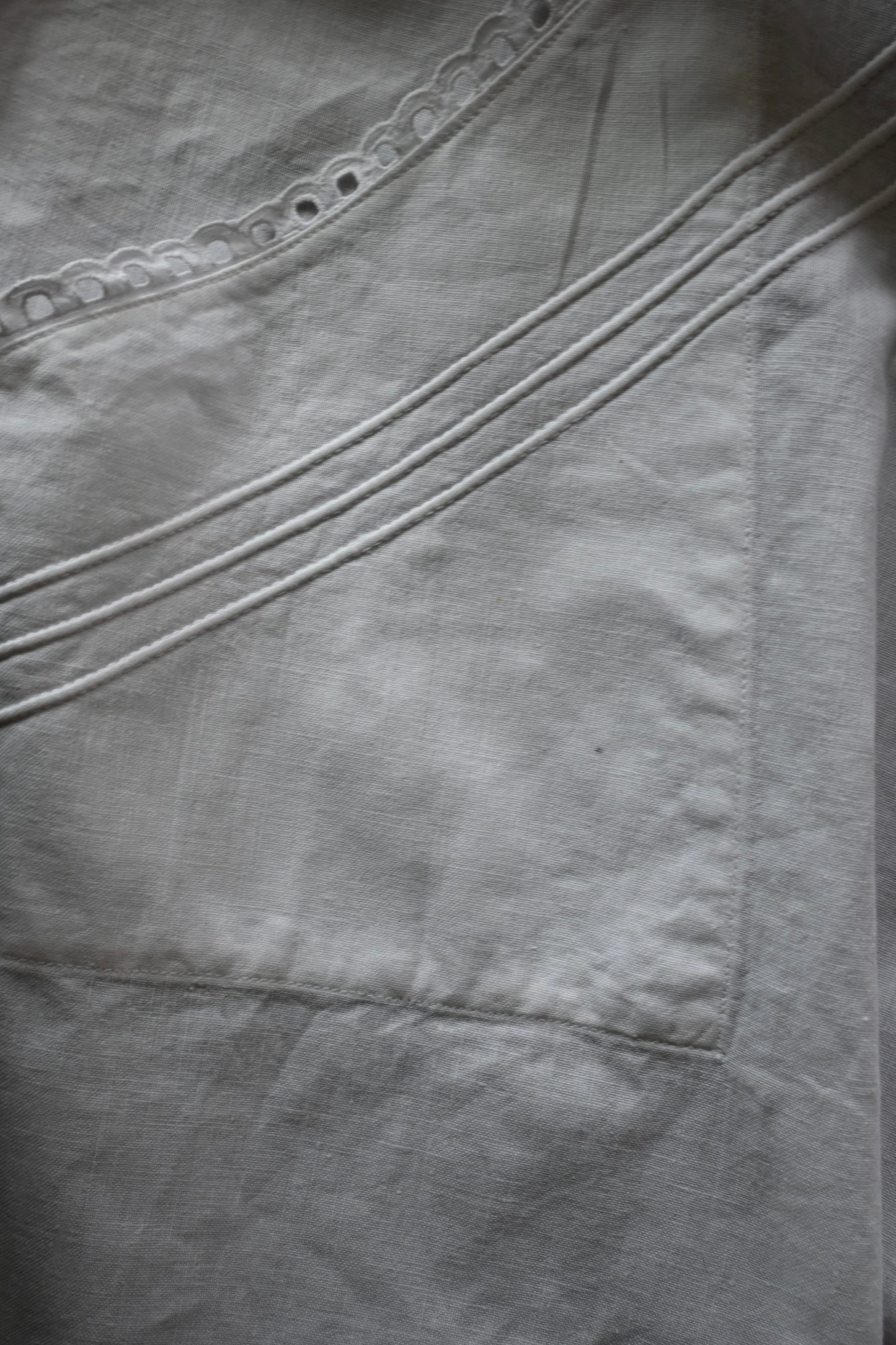 EURO Cotton cutwork lace apron/WHITE