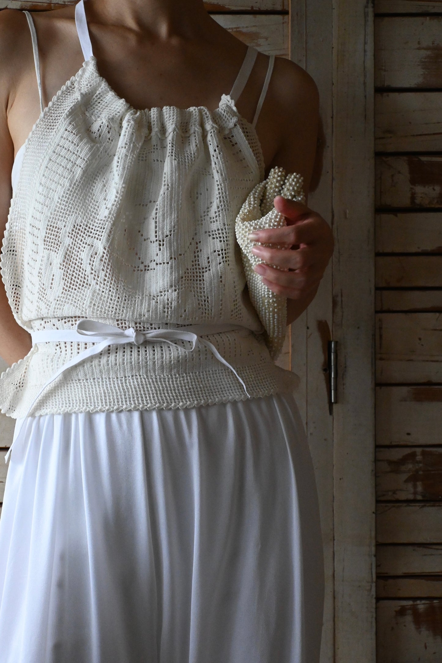 50's Beaded bag/IVORY