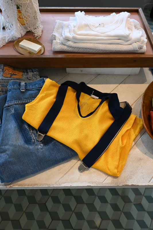Cotton mesh top/YELLOW