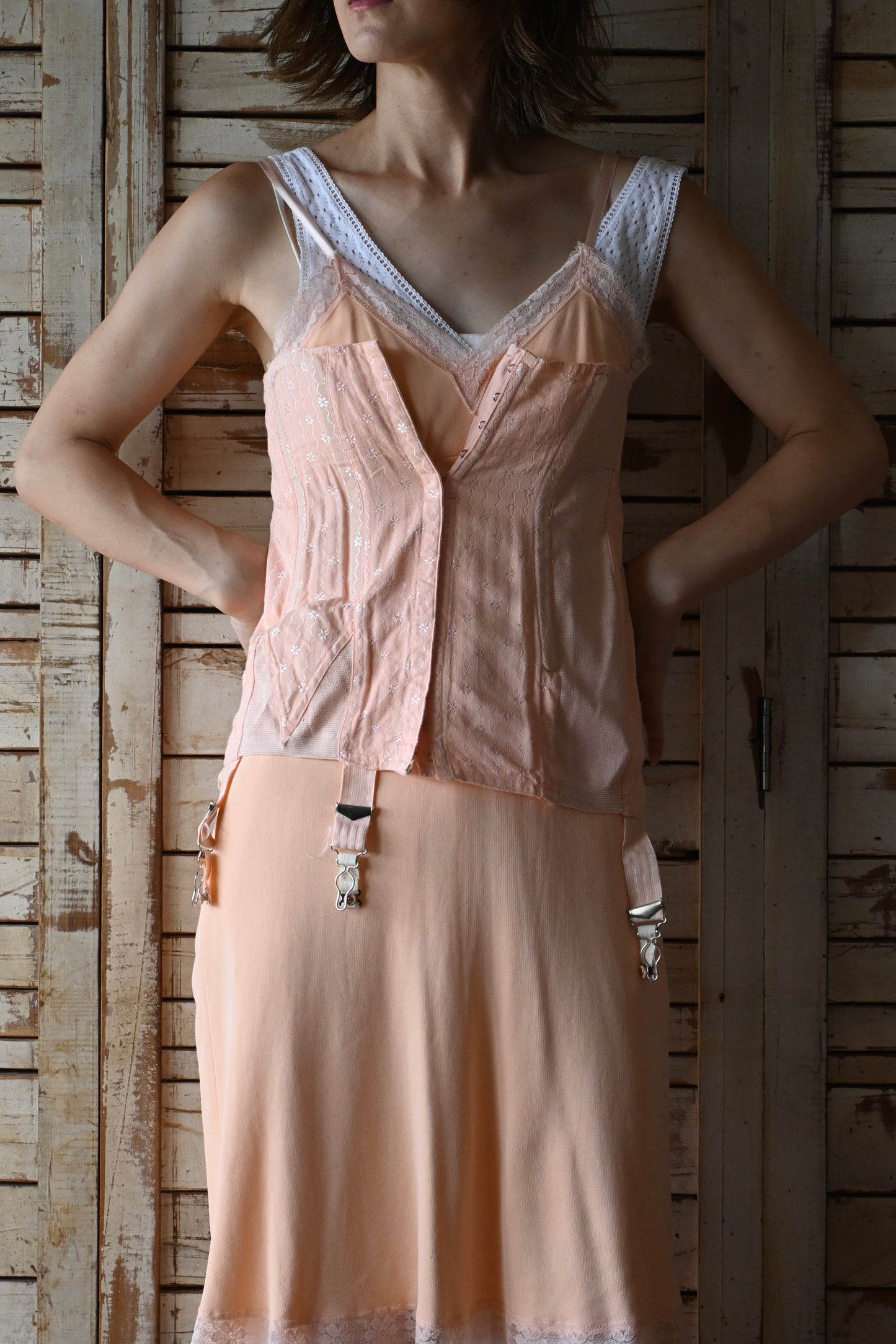 Vintage Corset/CORAL PINK