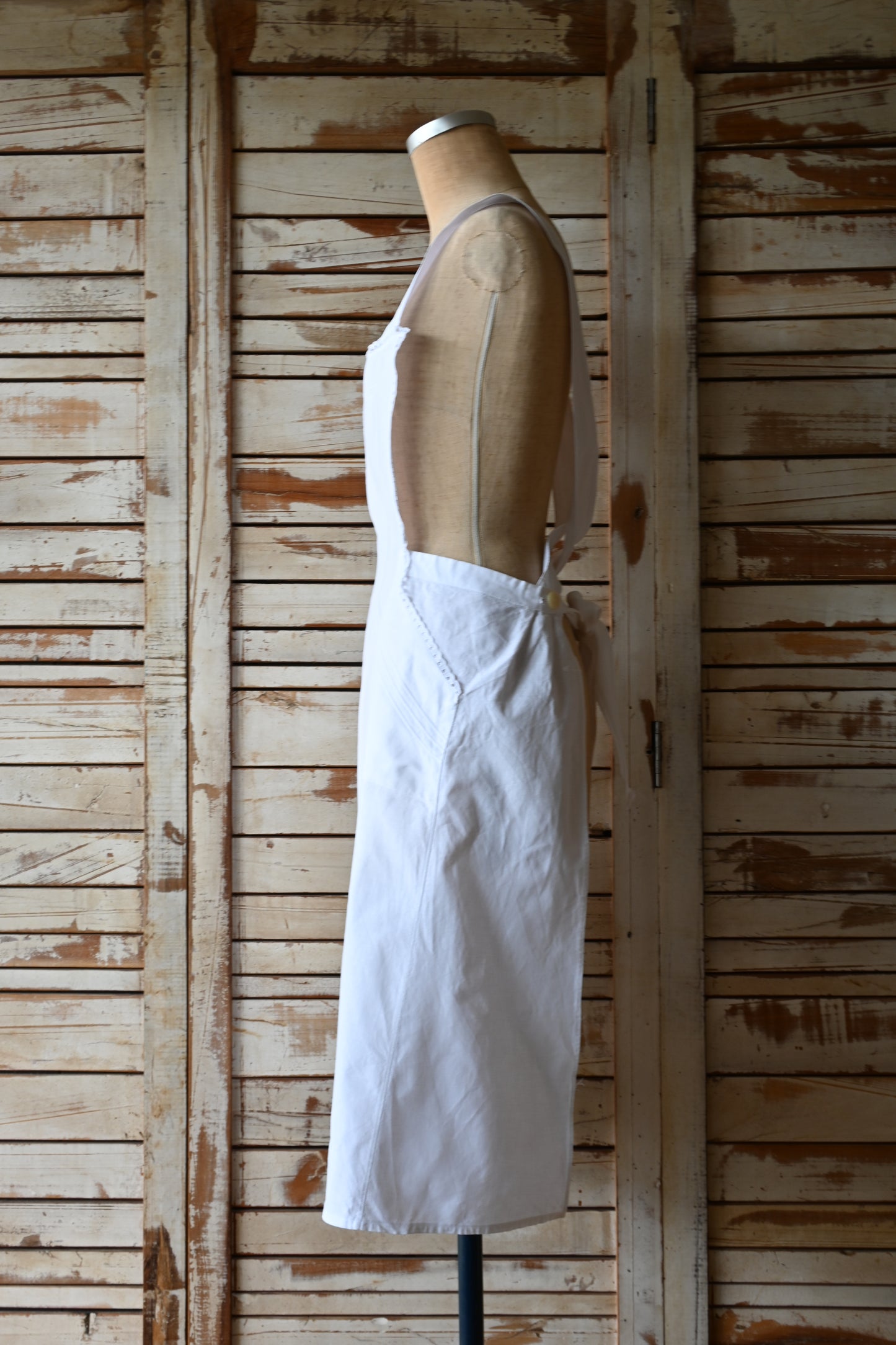 EURO Cotton cutwork lace apron/WHITE