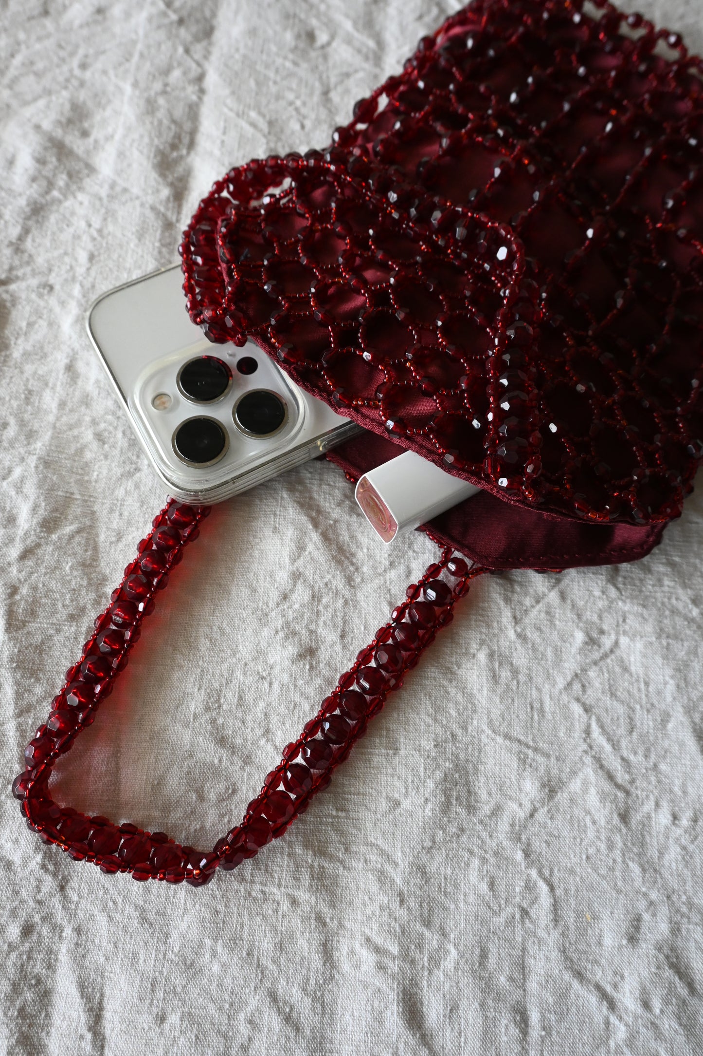 Beaded bag/BURGUNDY