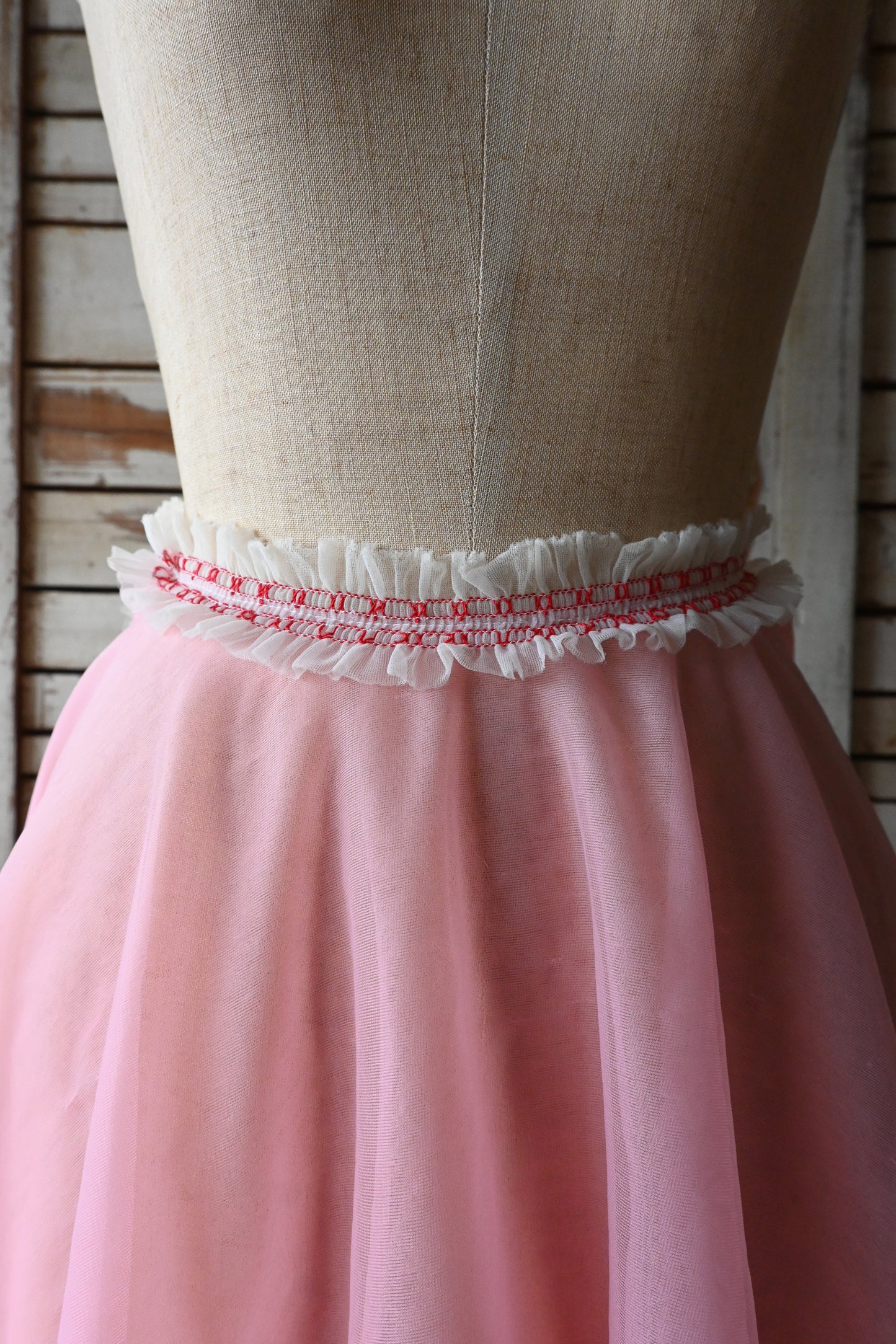 Sheer apron/PINK