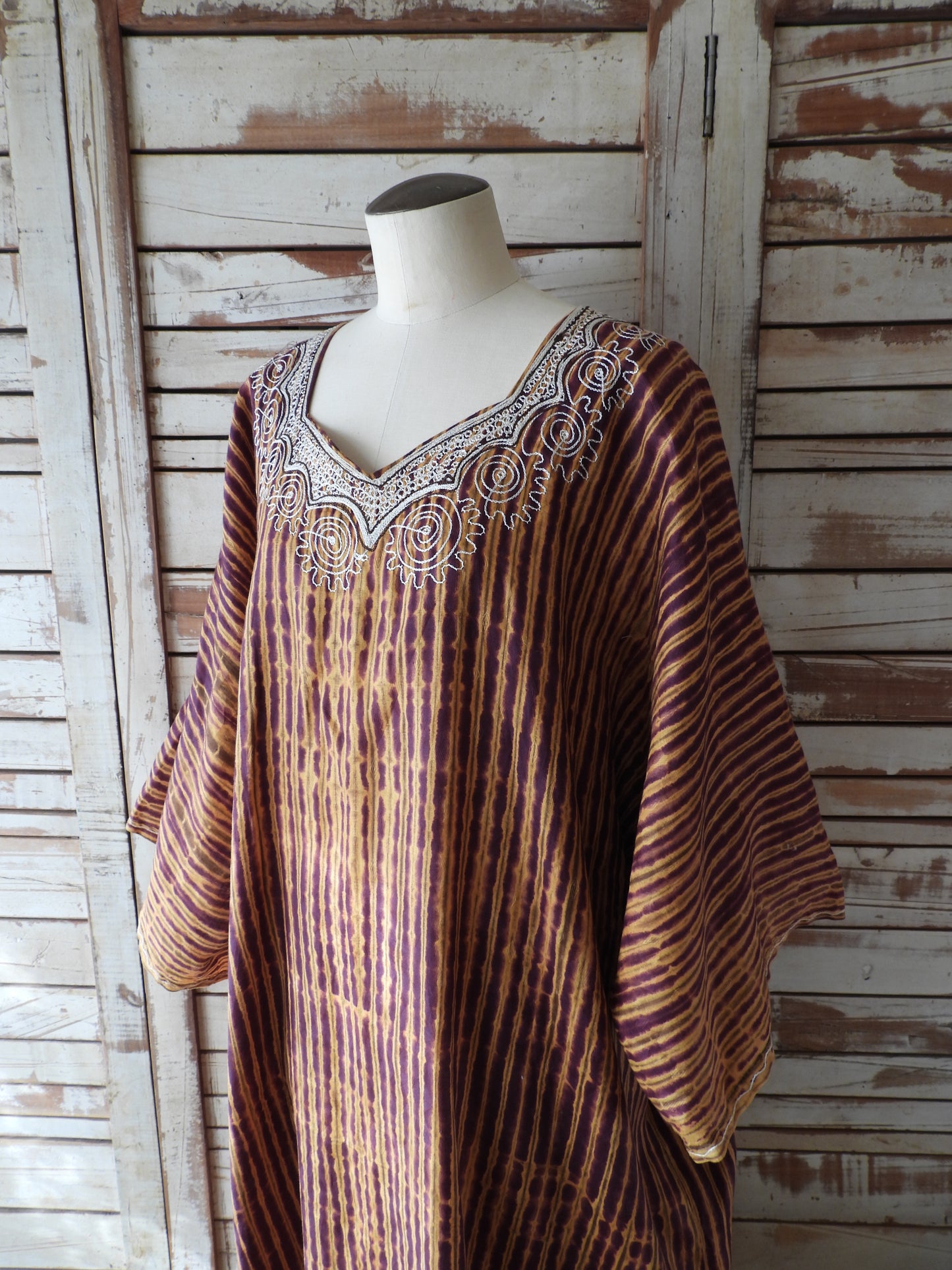 Embroidery african dress/BROWN