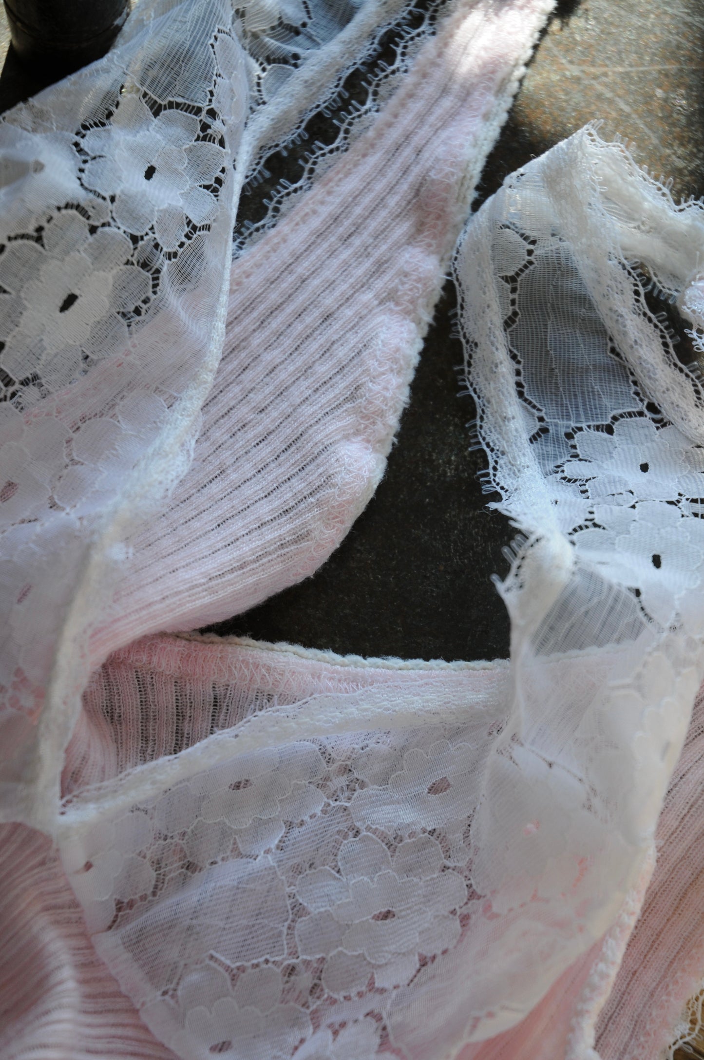 50's EURO Lace knit camisole/BABY PINK