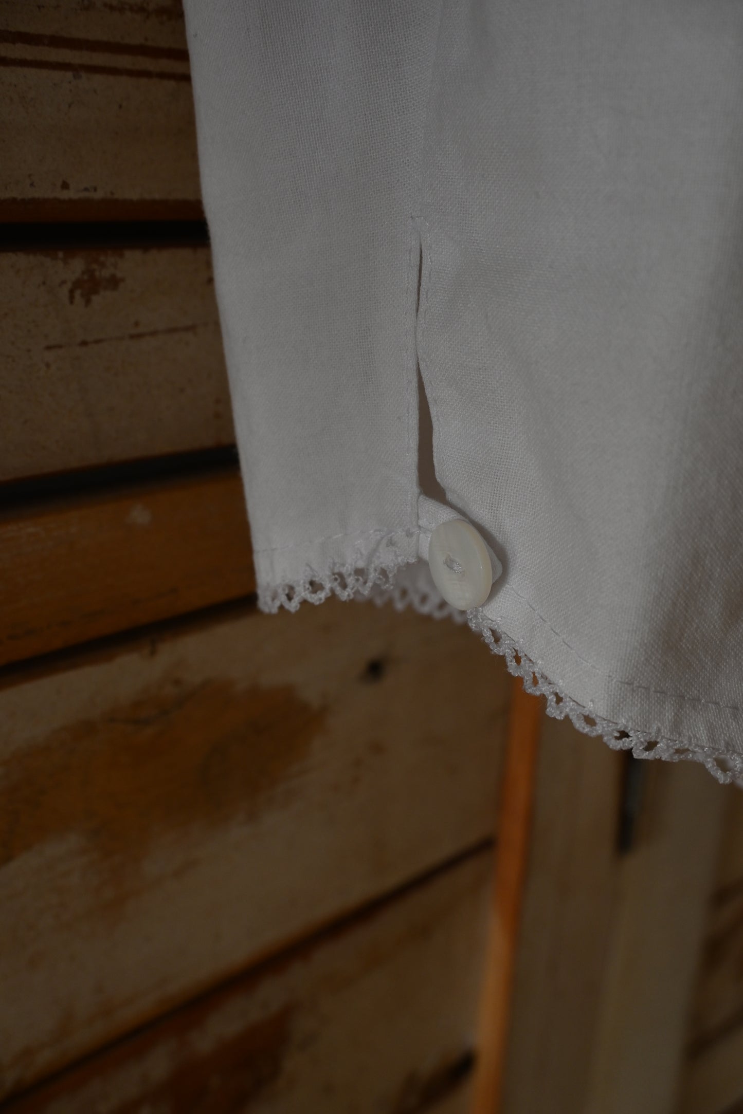 EURO Cropped shirring blouse/WHITE