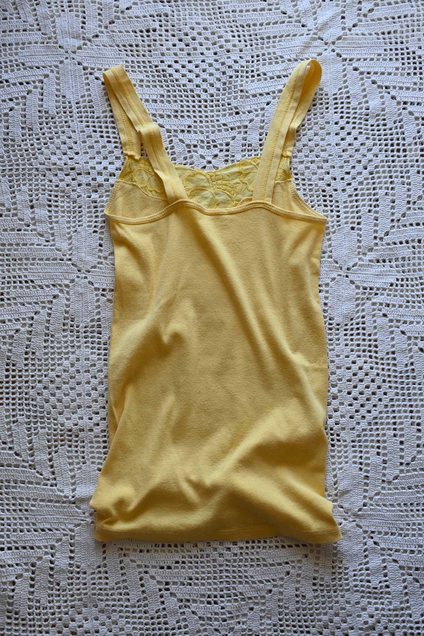 EURO Cotton embroidery camisole/YELLOW