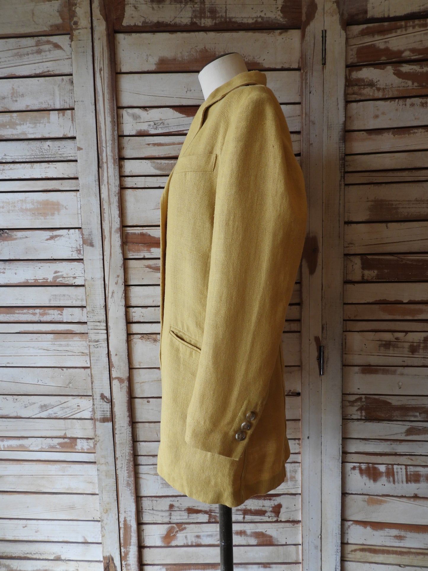 90's DKNY Linen jacket/MUSTARD