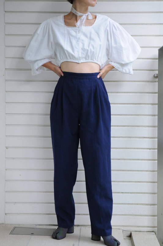 High waist slacks/NAVY