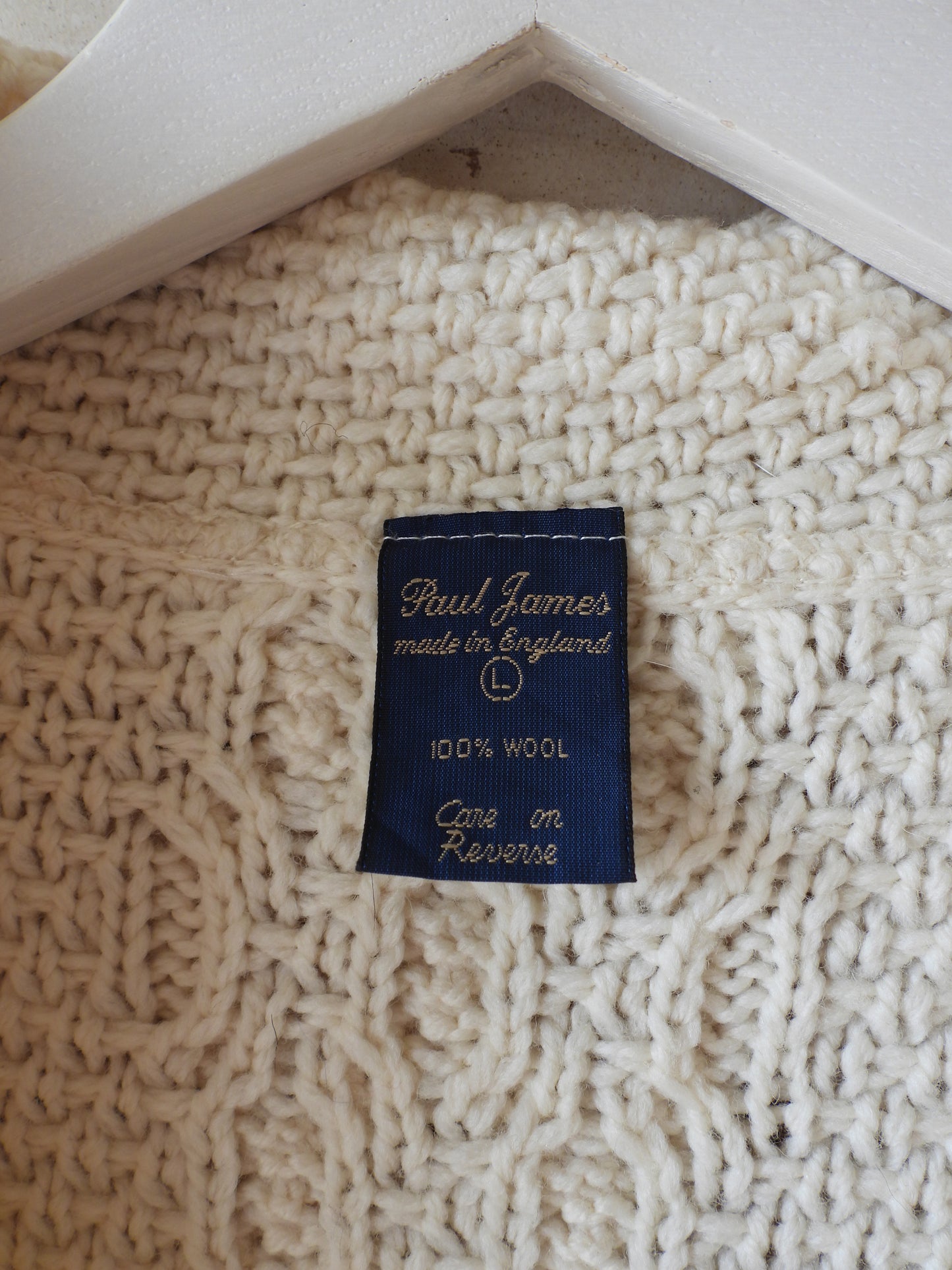 '80s Aran knit cardigan/IVORY/PAUL JAMES