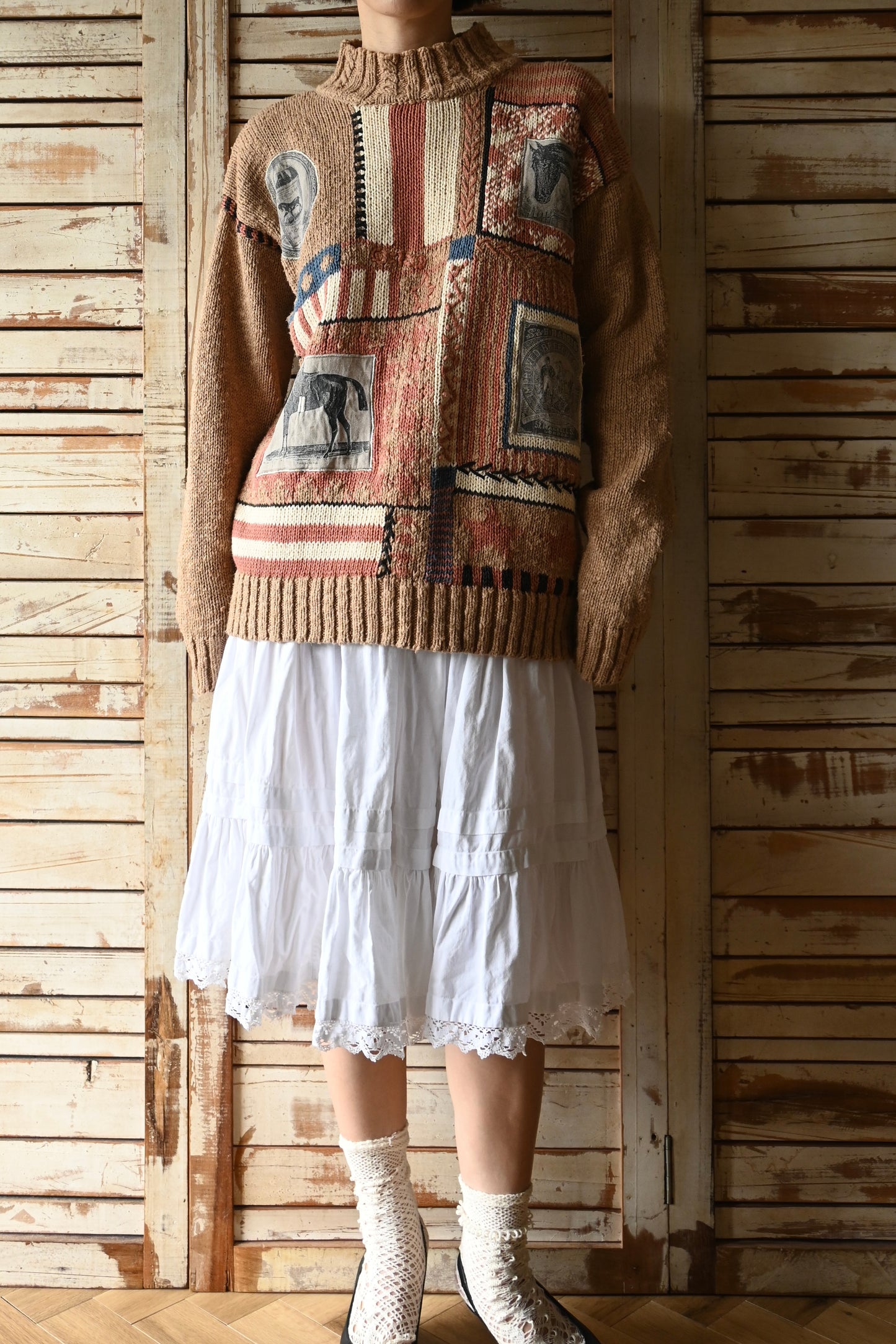 Design knit sweater/HORSE