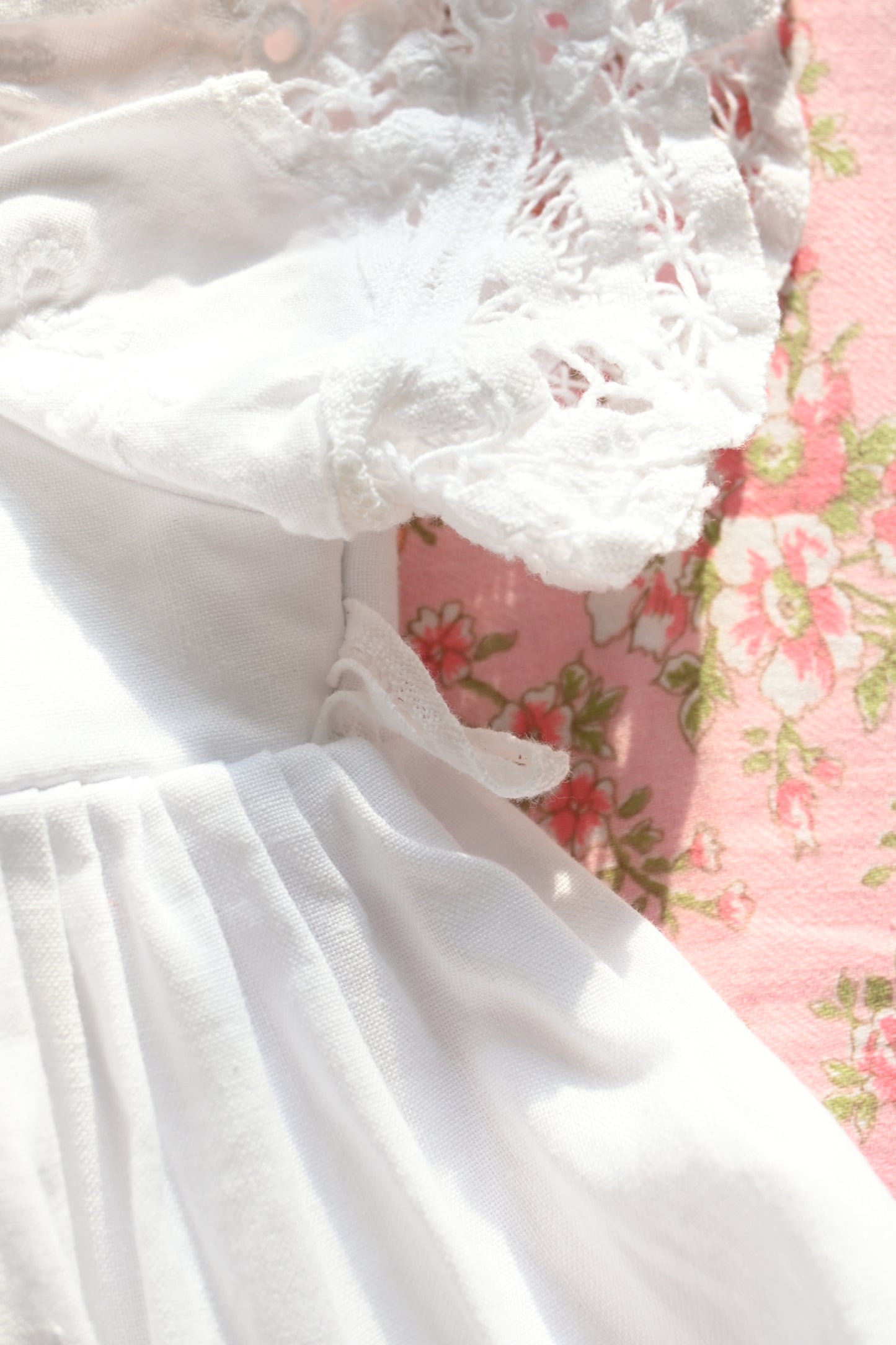 BABY Cotton lace dress/WHITE
