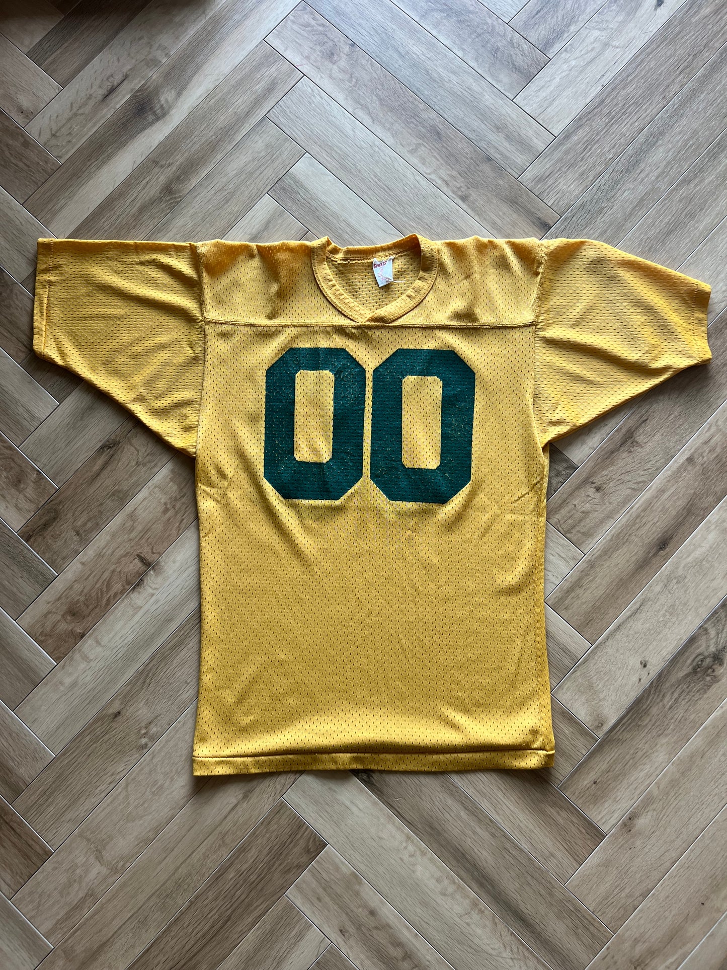 Mesh football tee /MUSTARD