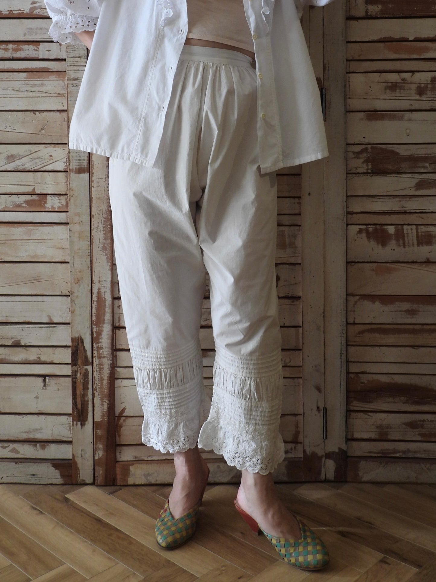 EURO Vintage drawers pants/WHITE