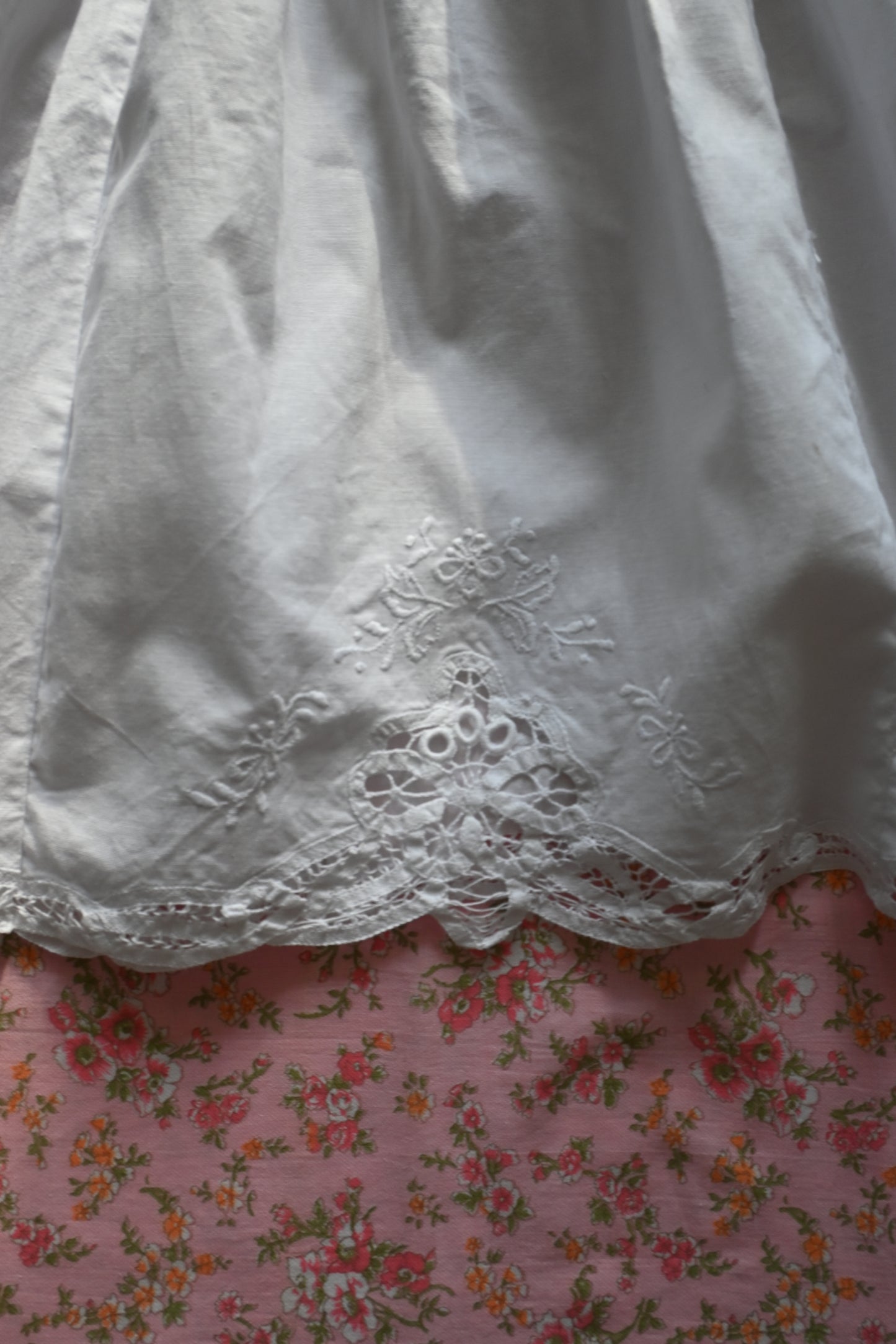 BABY Cotton lace dress/WHITE