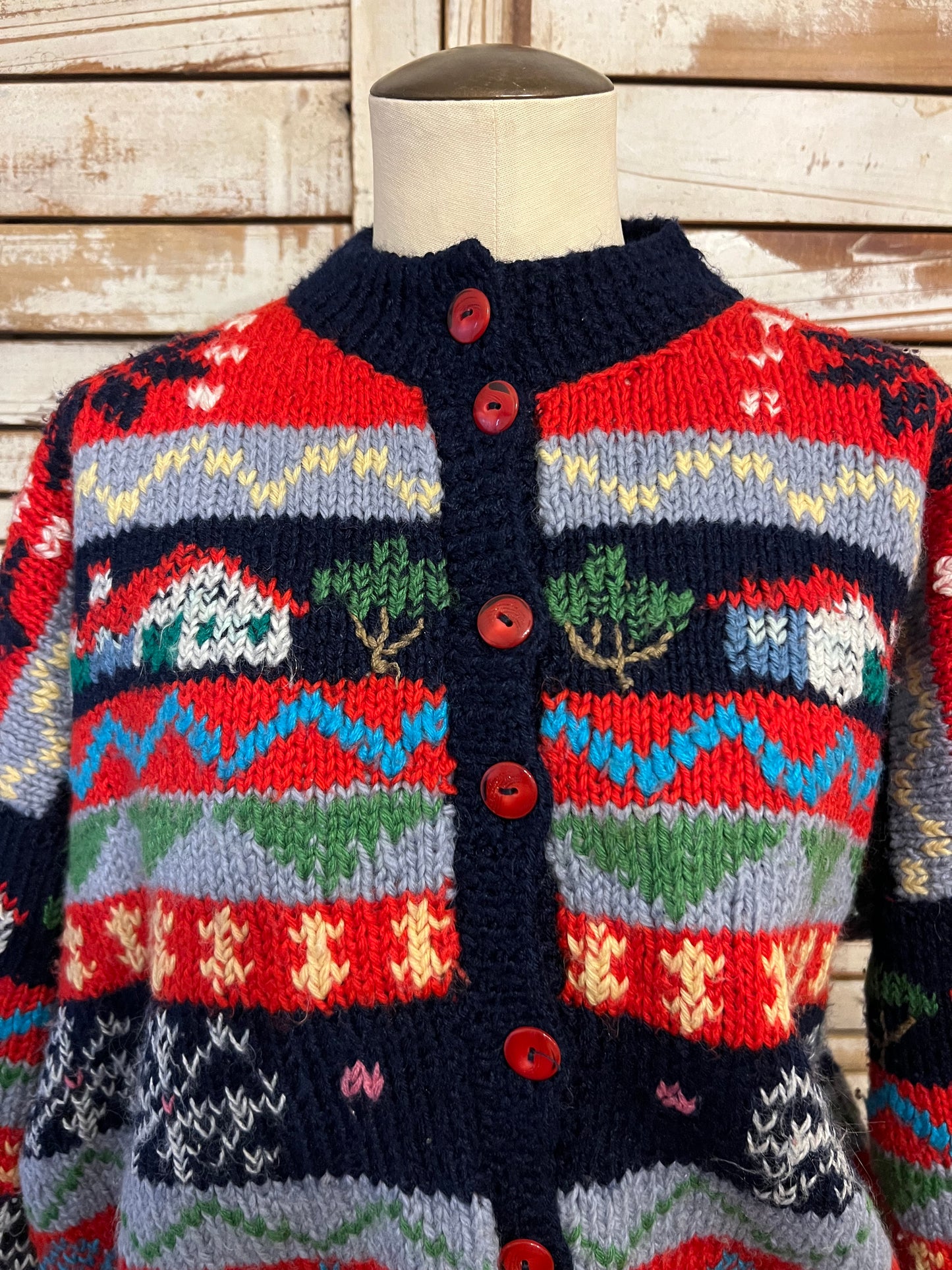 Nordic knit cardigan/NAVY