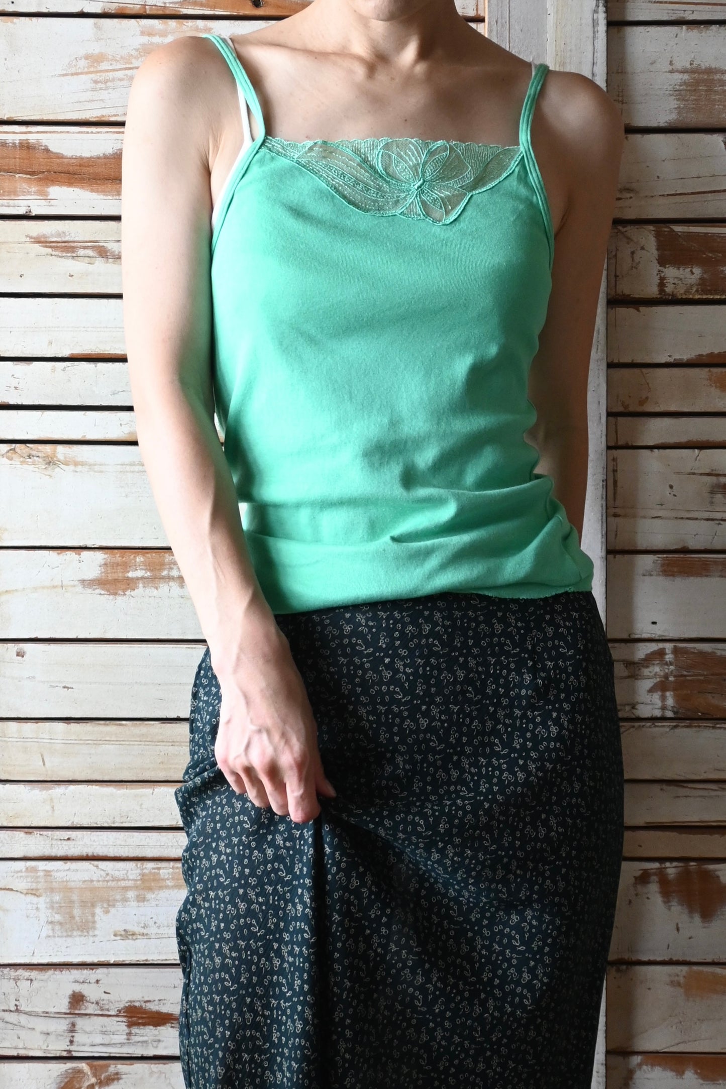 EURO Cotton underwear top/GREEN
