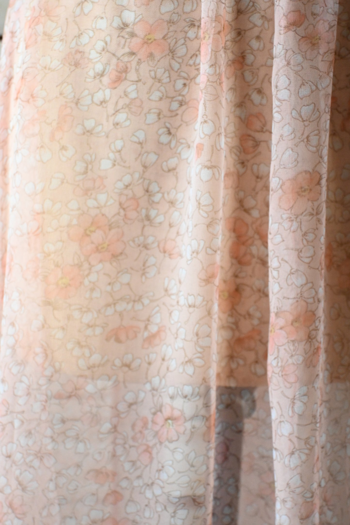 Floral sheer apron/PINK