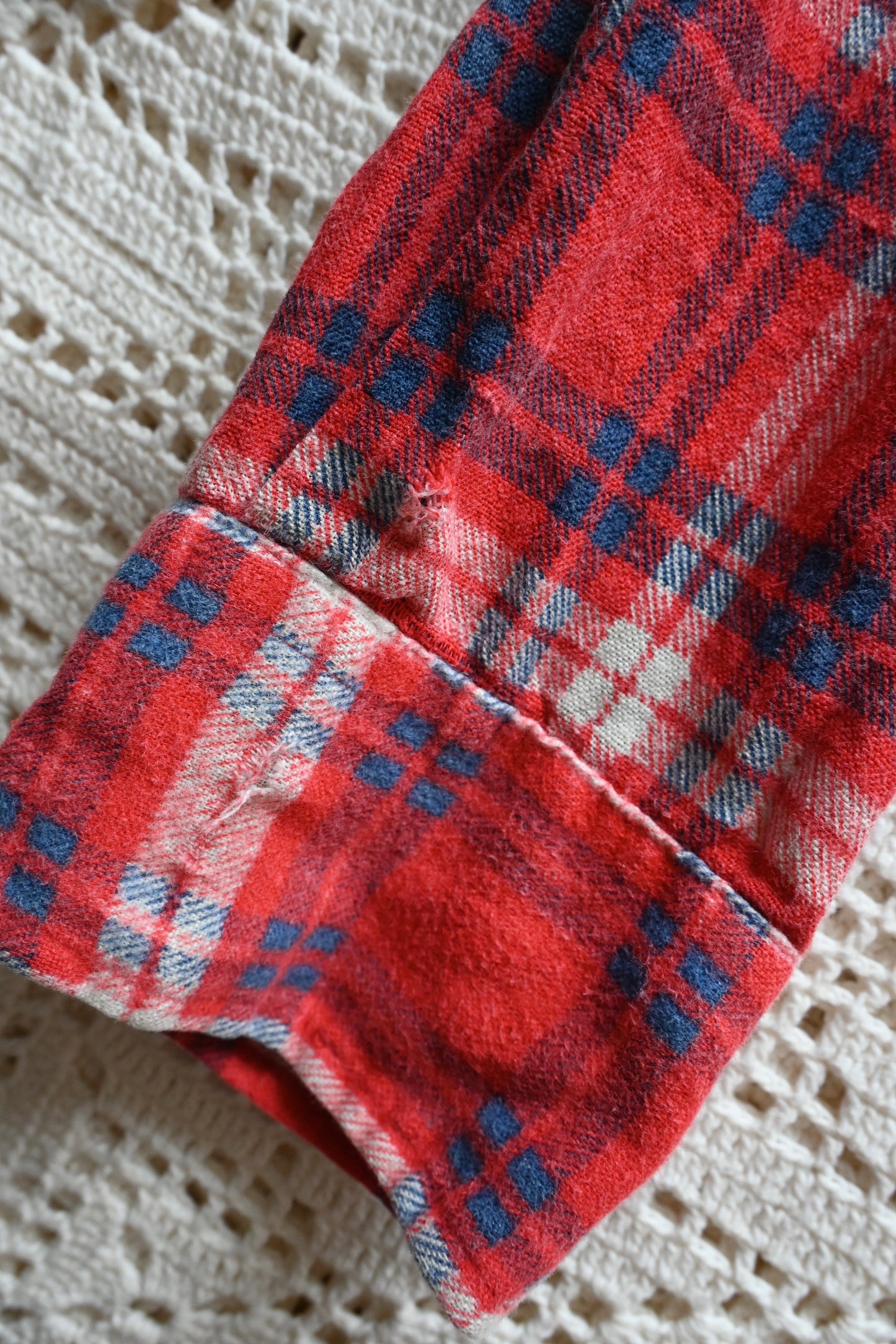 Cotton flannel shirt/RED