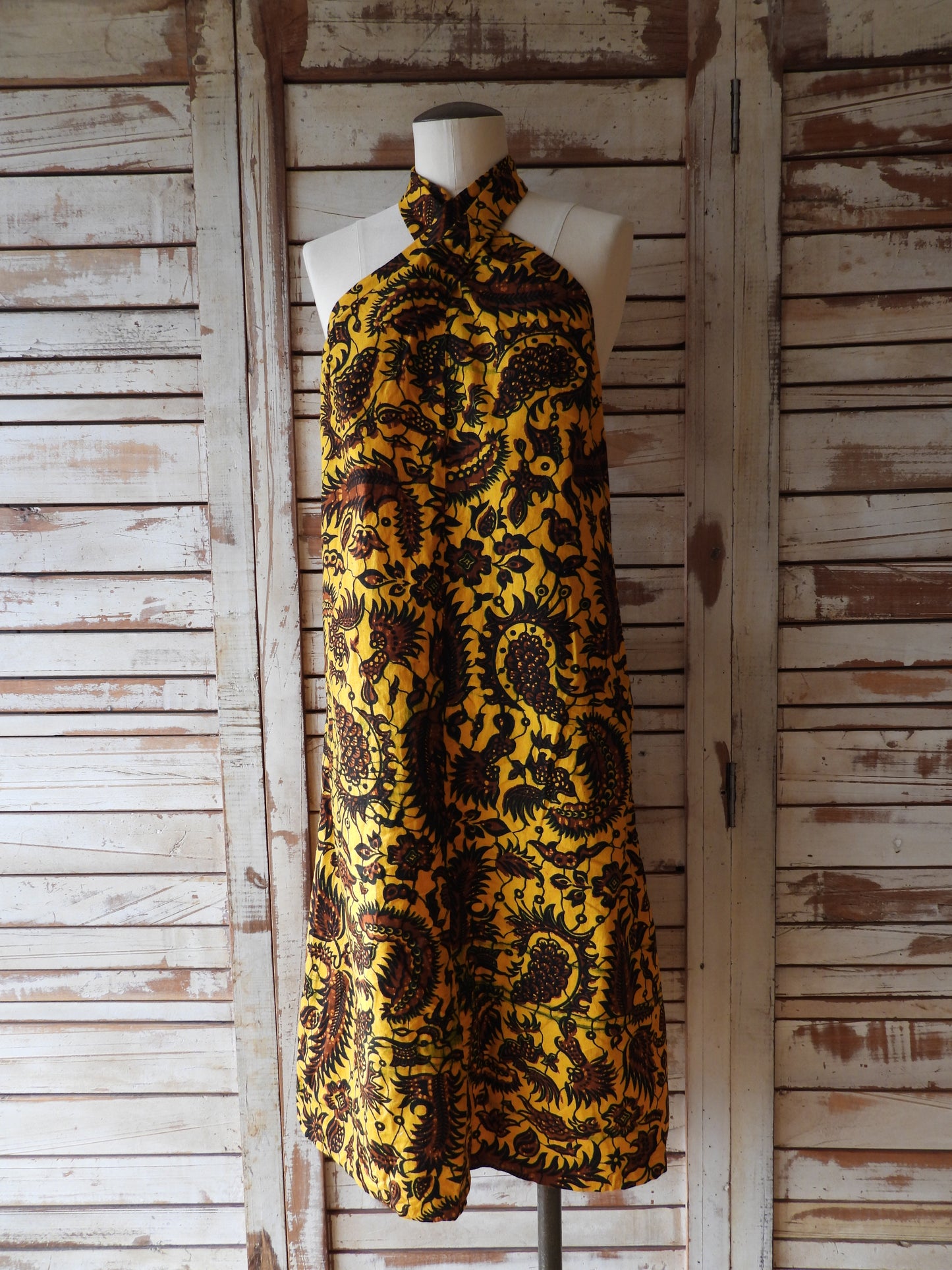 African printed cross dress/YELLOW