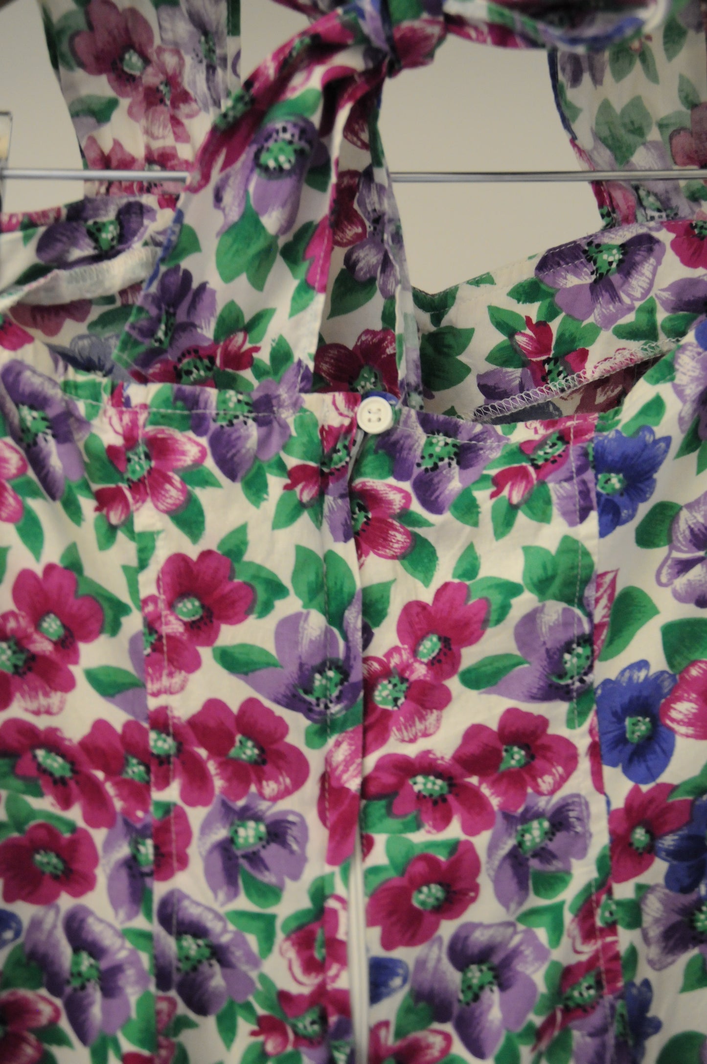 Flower printed rompers/WHITE/PURPLE/BLUE