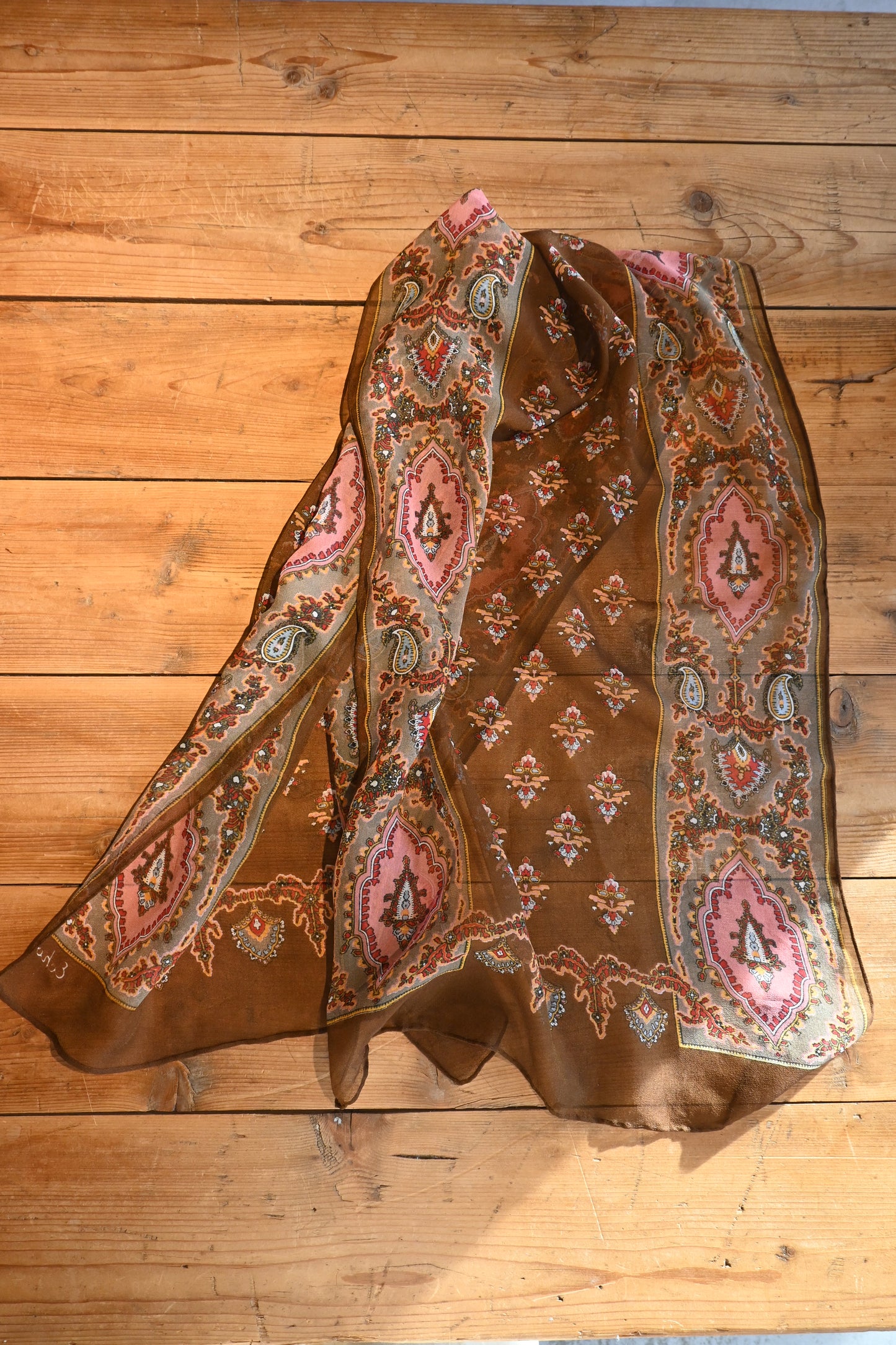Vintage echo scarf/BROWN