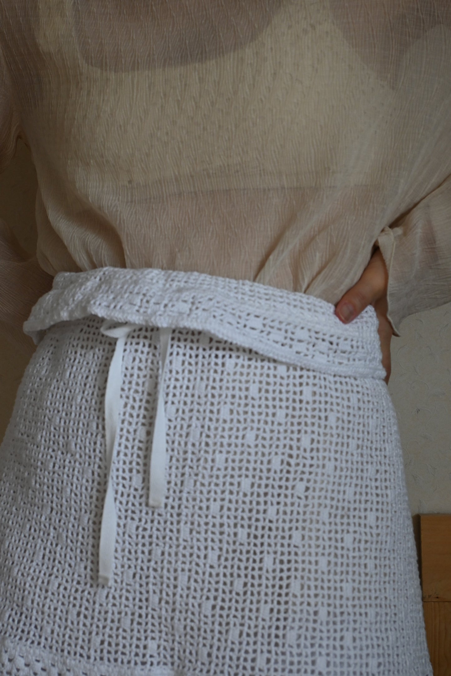 Crochet lace wrap/PONMOSIR