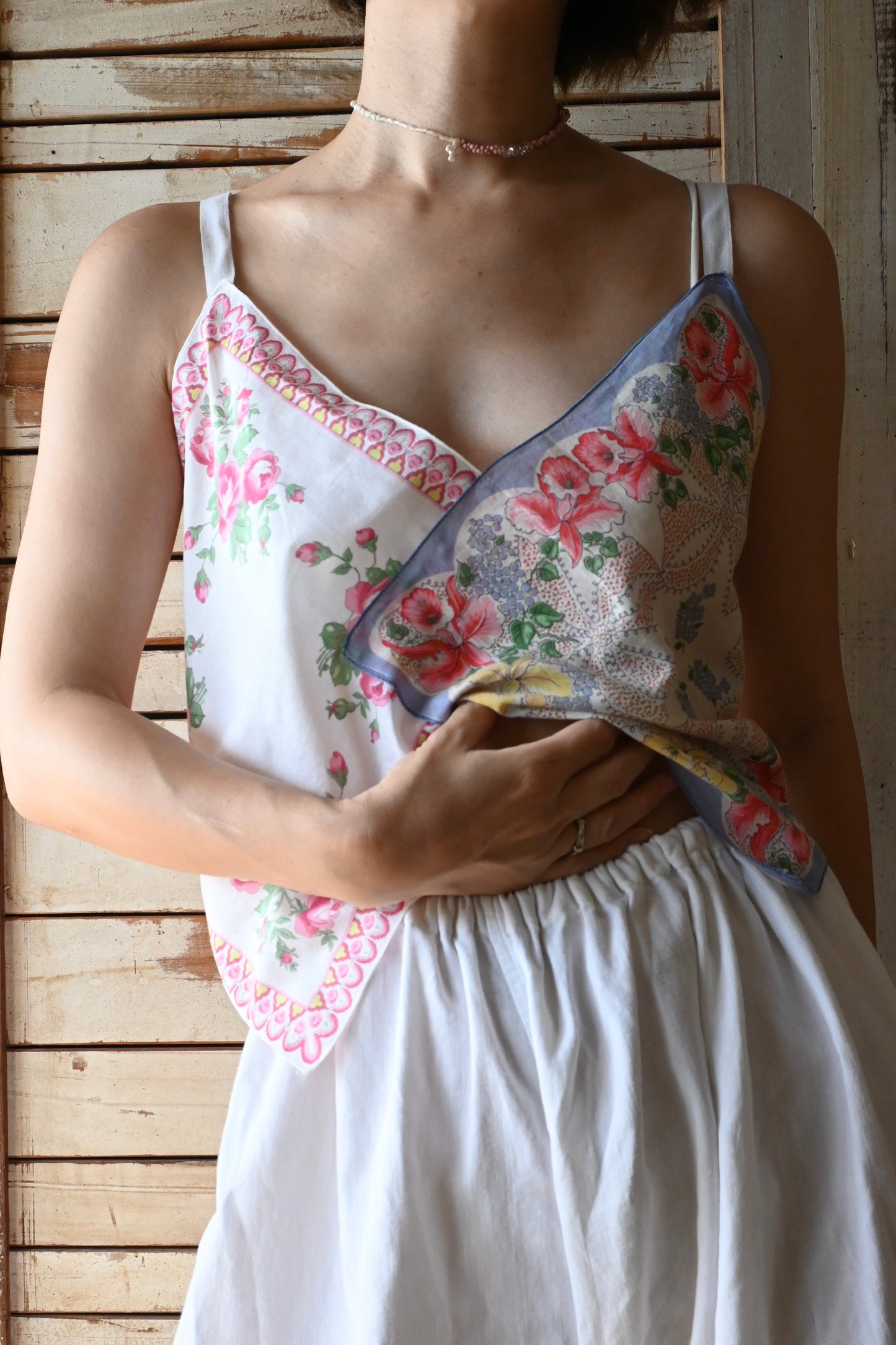 Flower handkerchief camisole/PONMOSIR