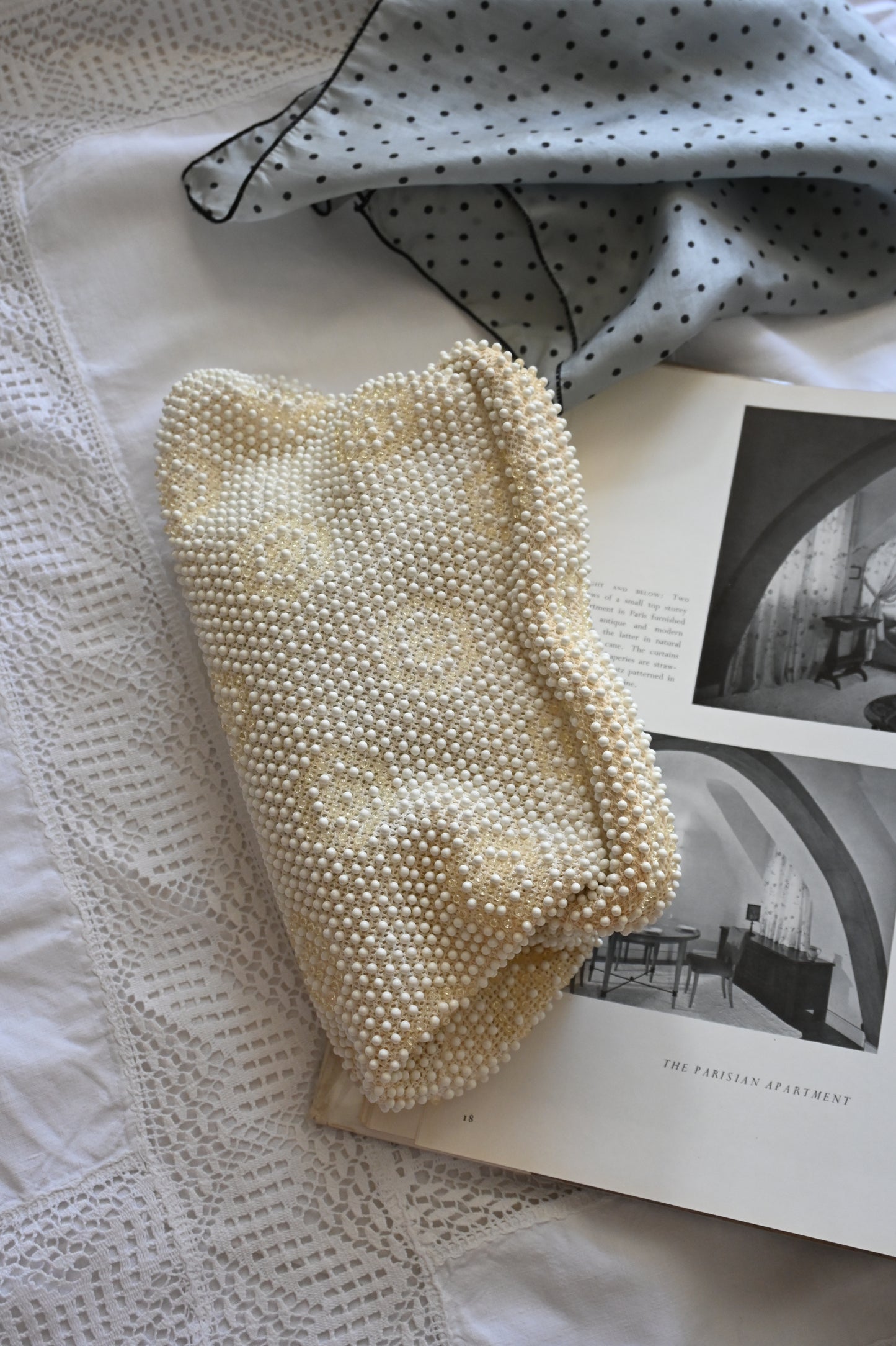 50's Beaded bag/IVORY