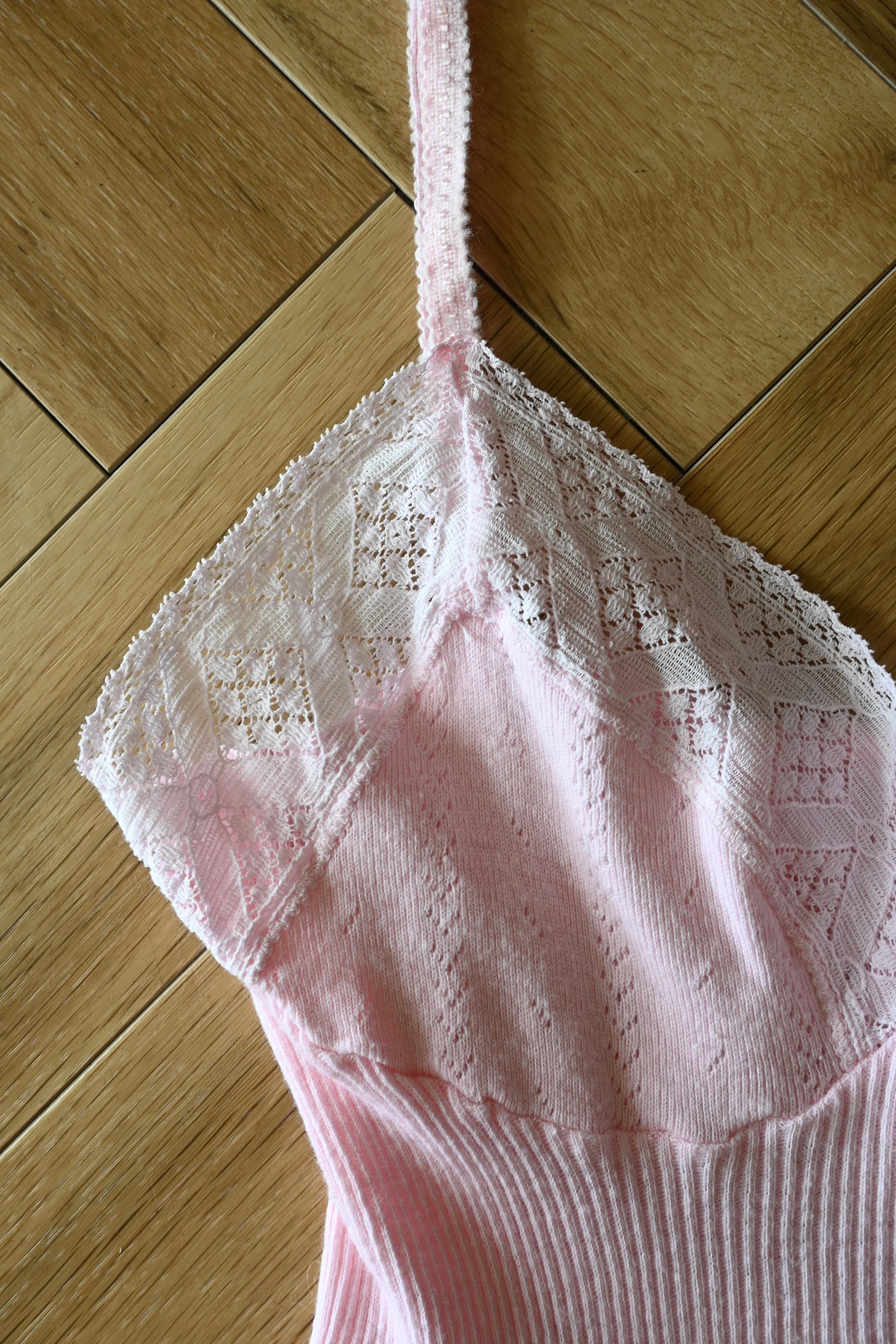 EURO Cotton lace camisole/BABYPINK
