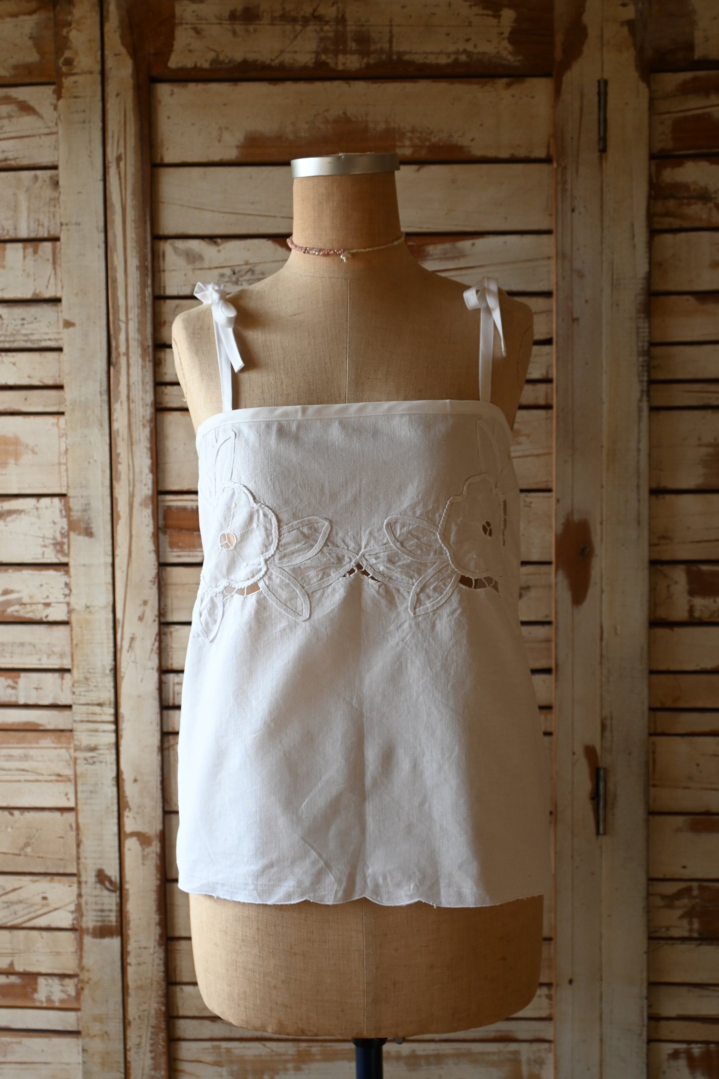 Cotton lace cami top/PONMOSIR