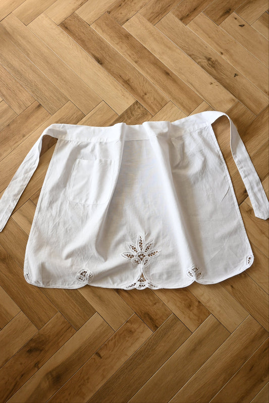vintage cotton apron/WHITE