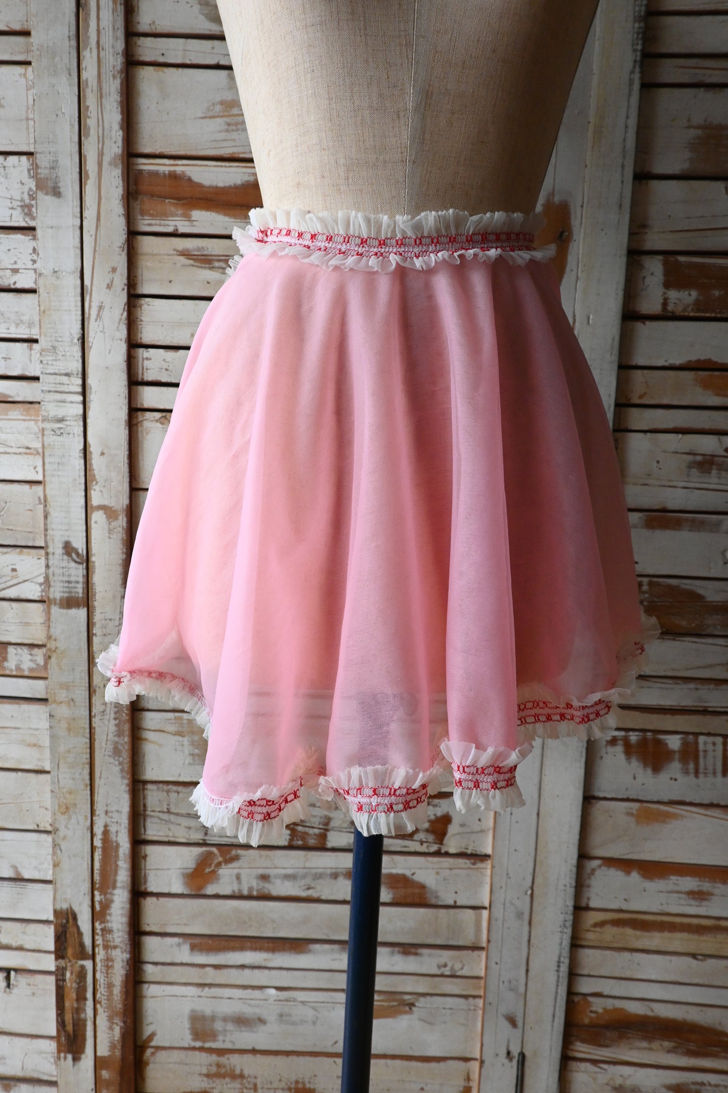 Sheer apron/PINK