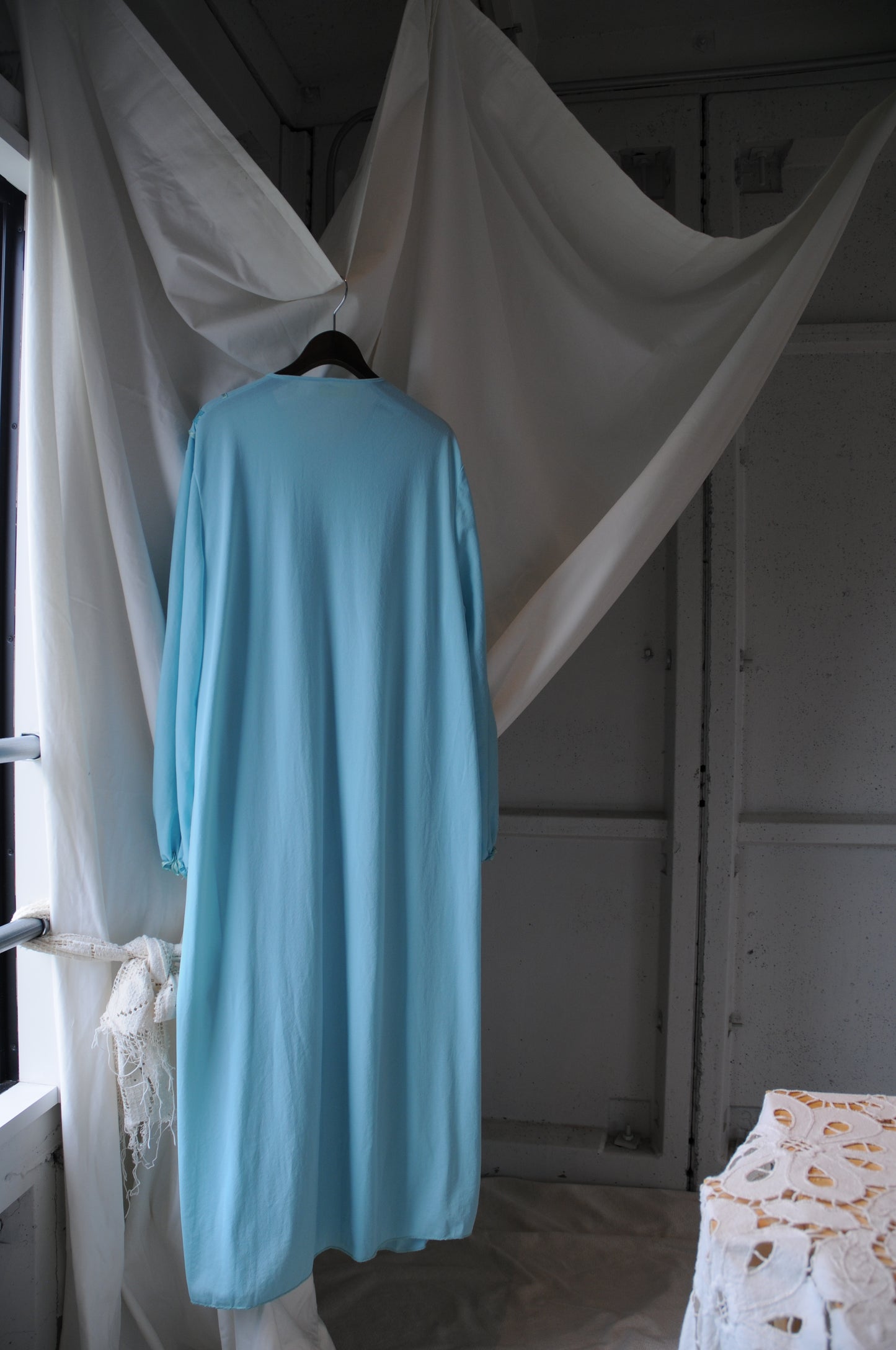 80's L/S Night dress/SKY BLUE