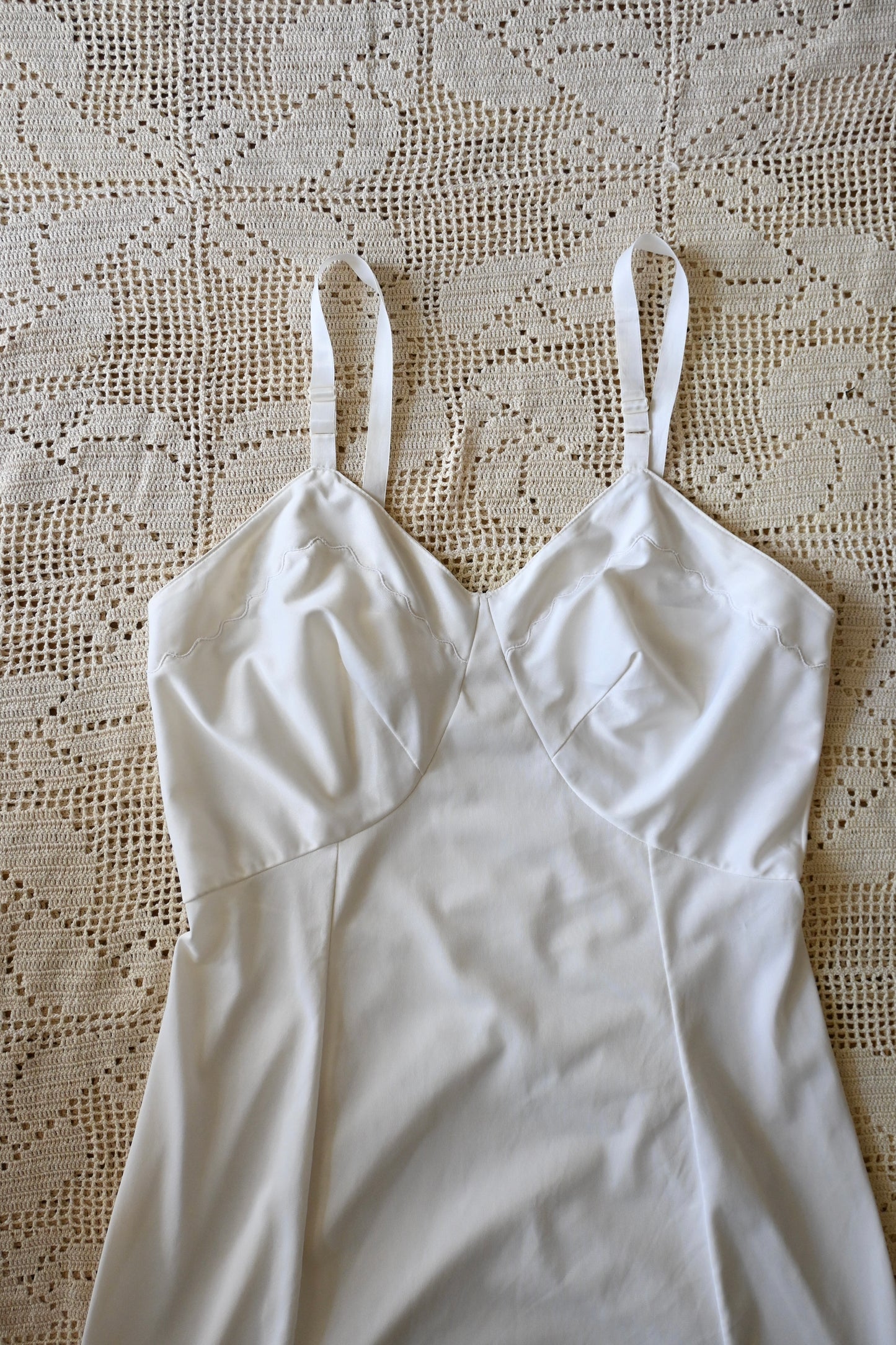 70's Slip dress/WHITE