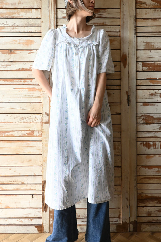Flower cotton dress/WHITE