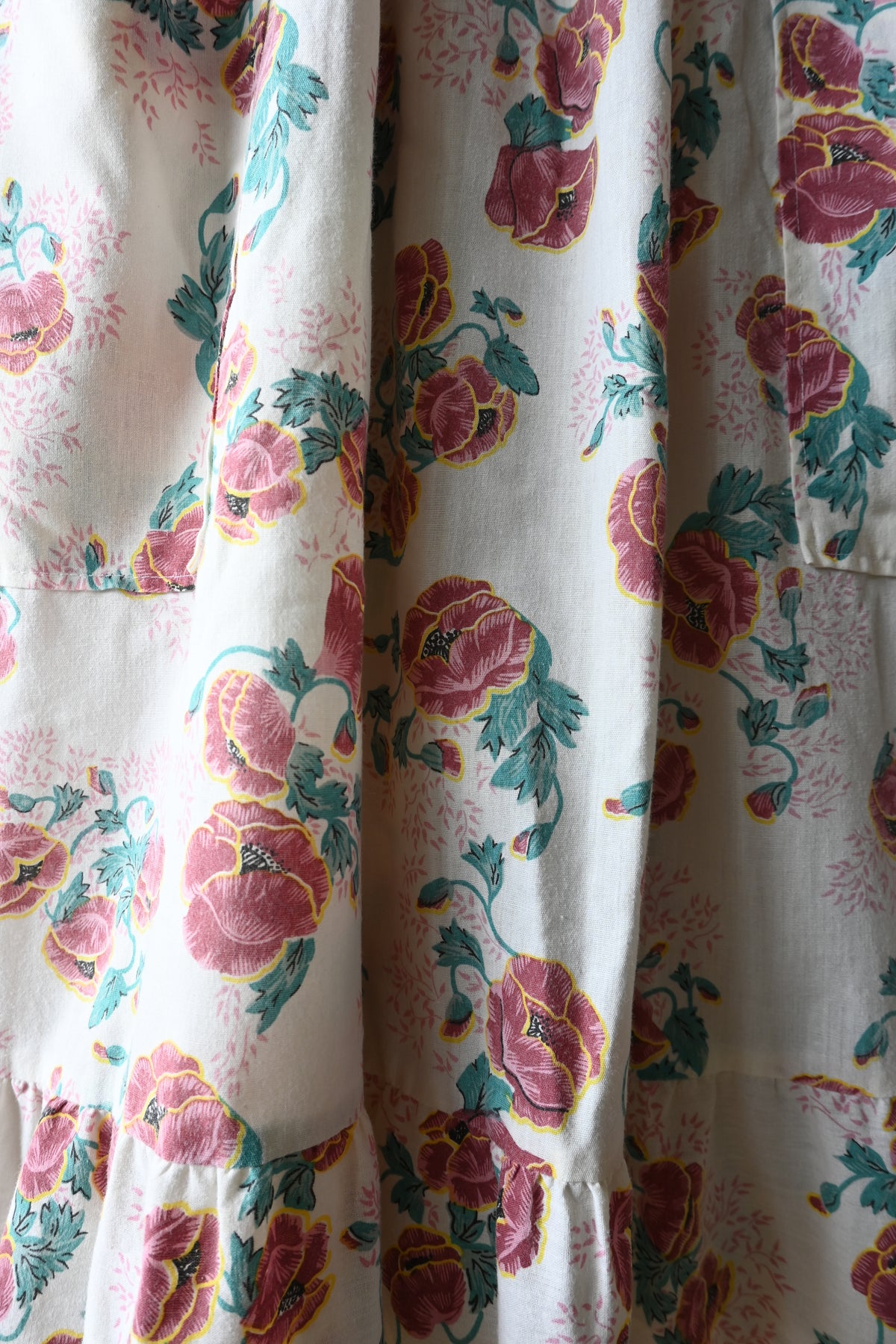 70's Flower pattern dress/IVORY