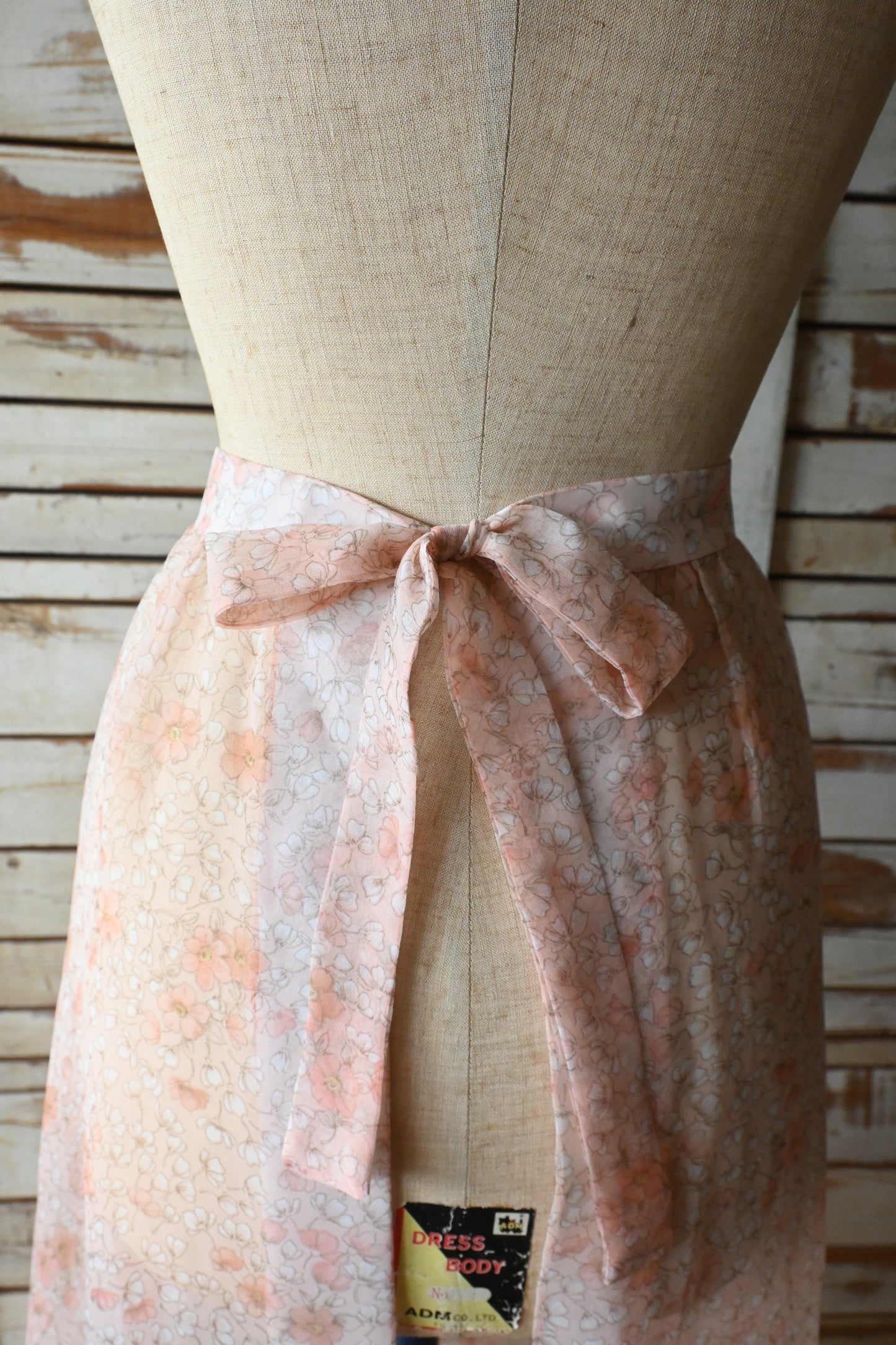 Floral sheer apron/PINK