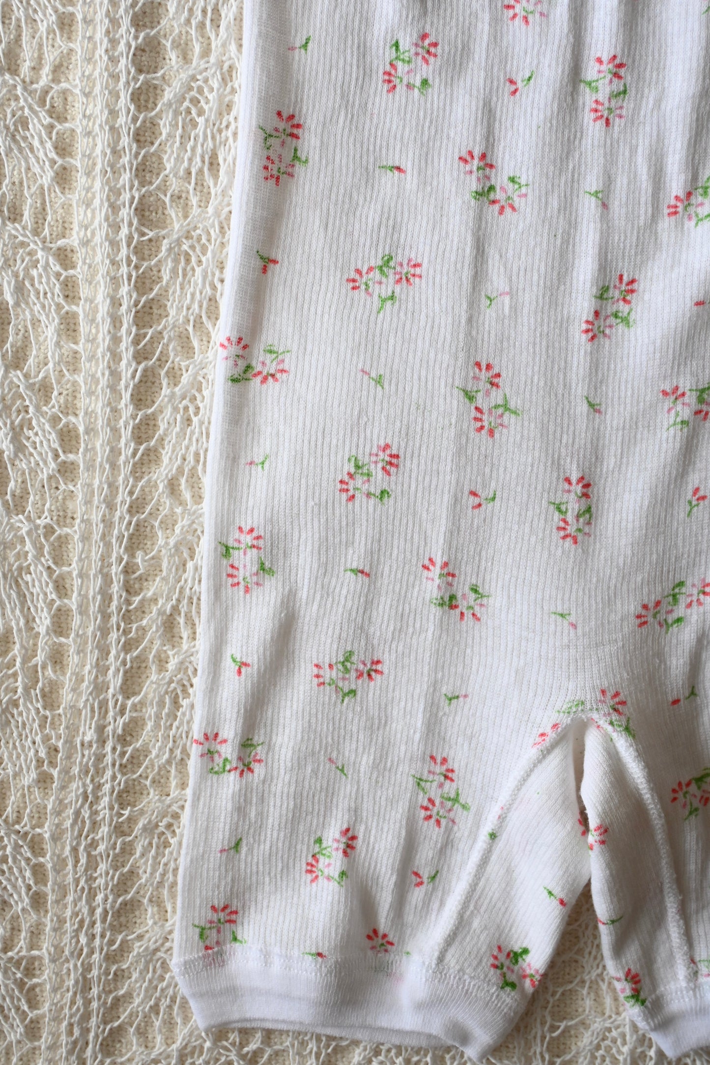 EURO Underwear flower rib shorts/WHITE