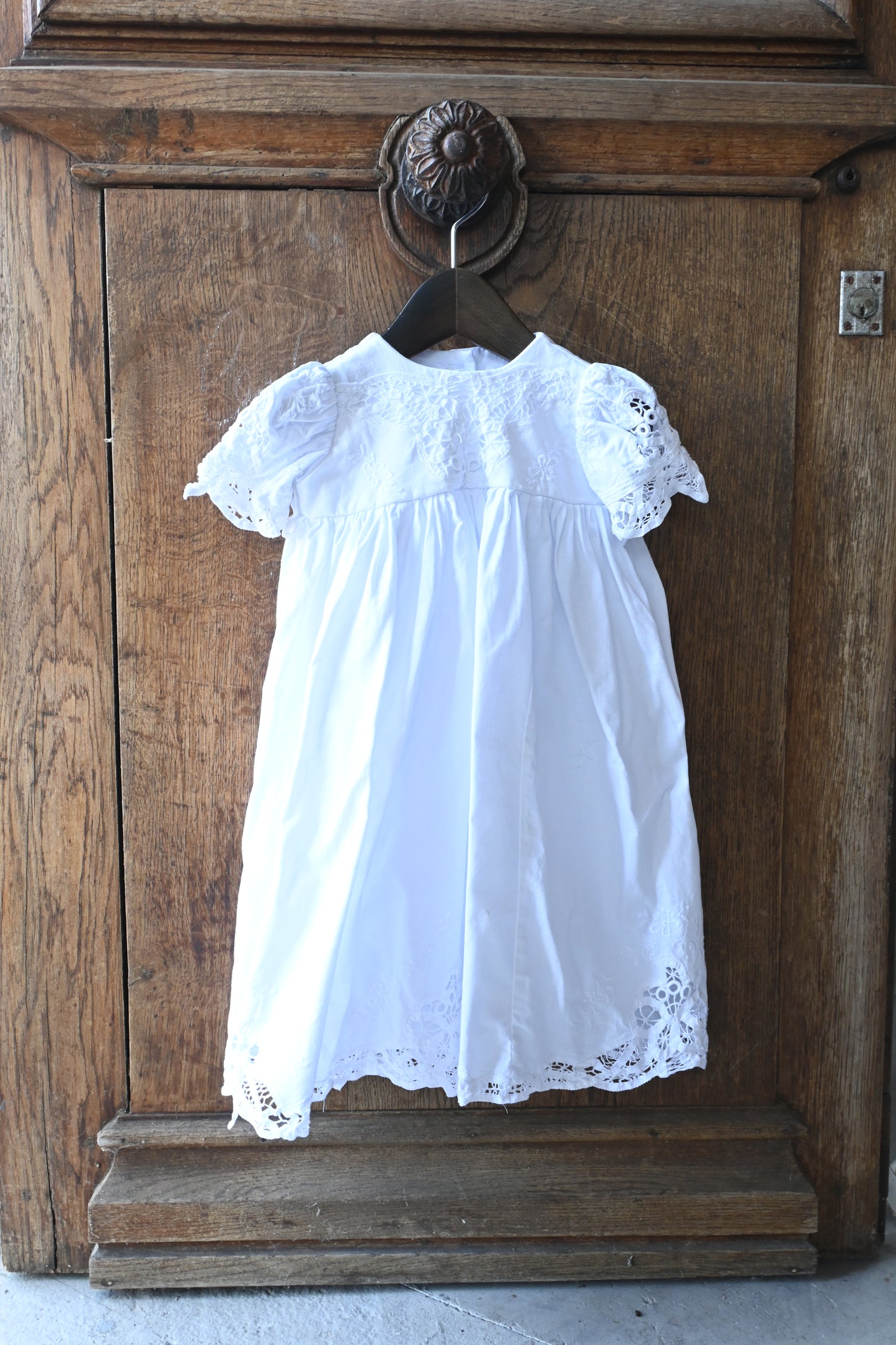 BABY Cotton lace dress/WHITE