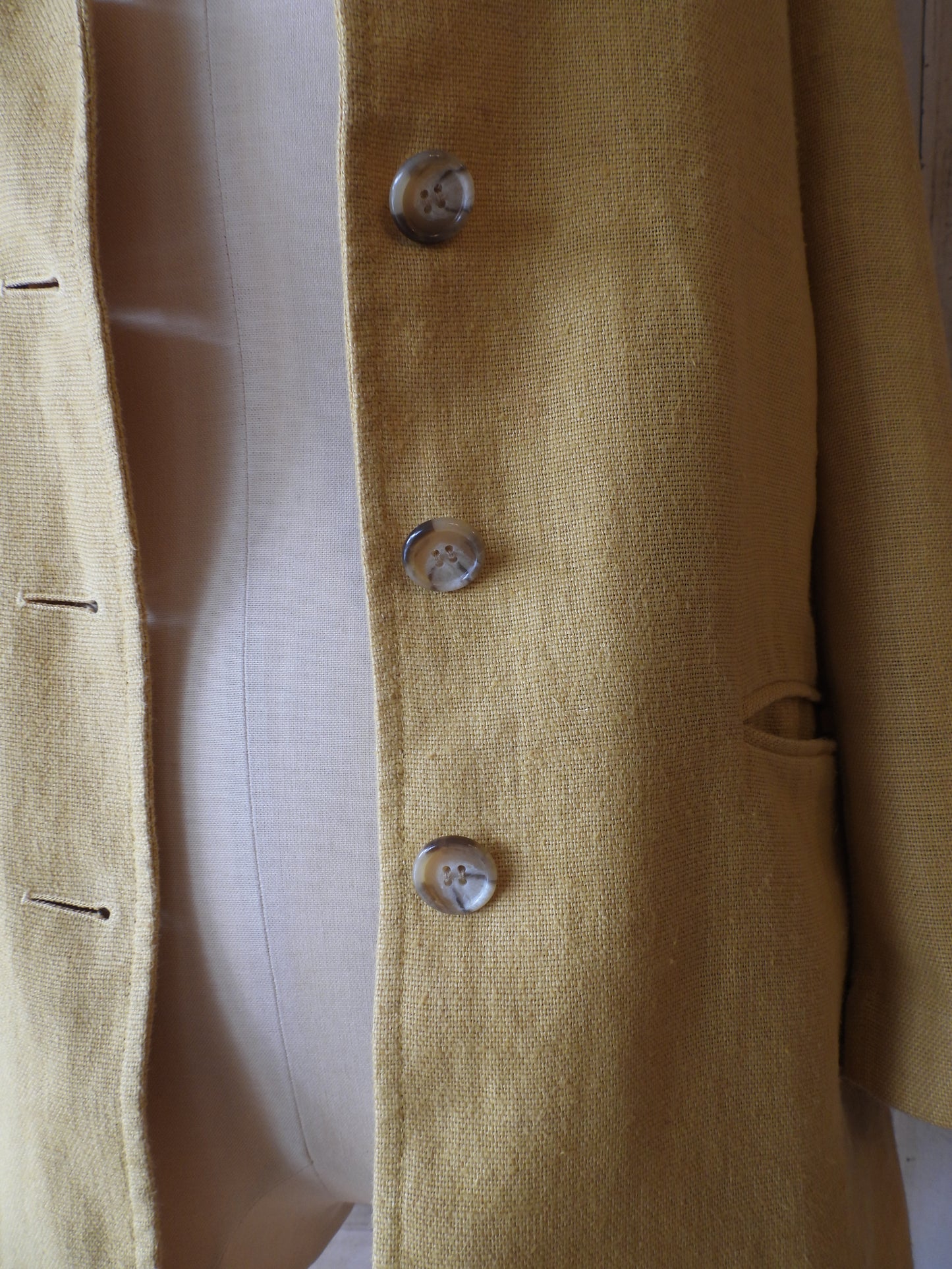 90's DKNY Linen jacket/MUSTARD