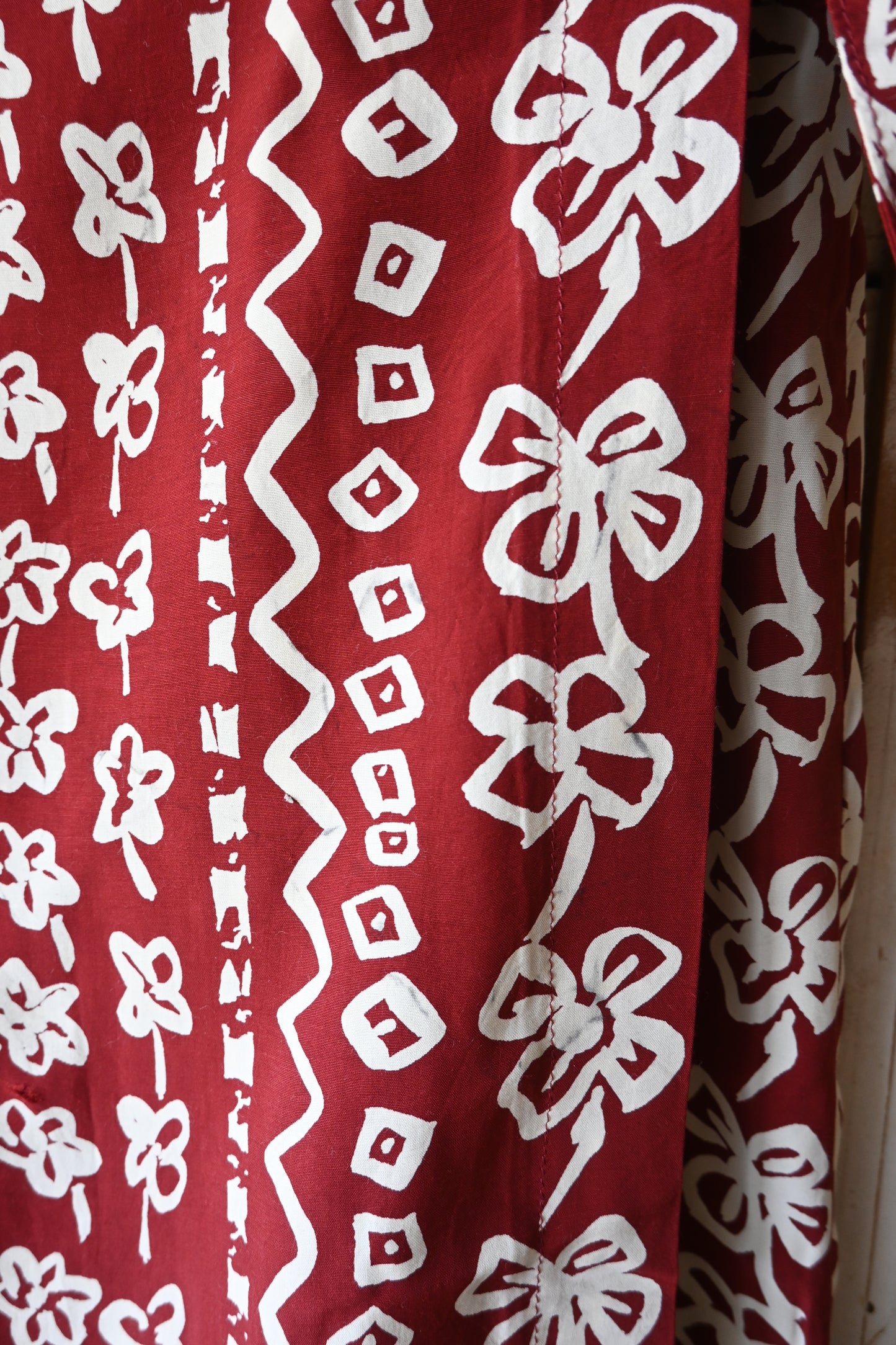 Flower pattern wrap skirt/BORDEAUX　