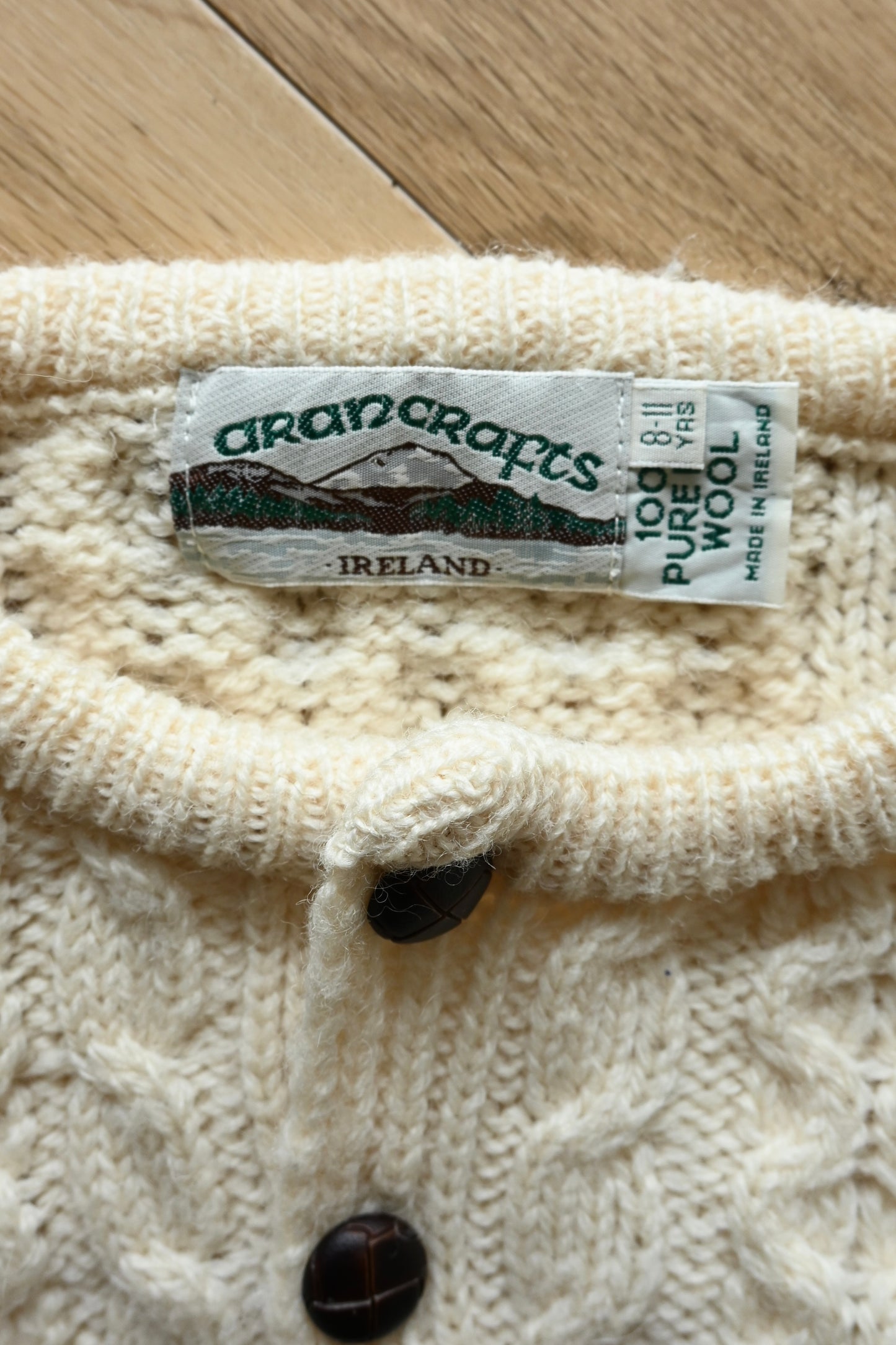 Aran knit cardigan/IVORY